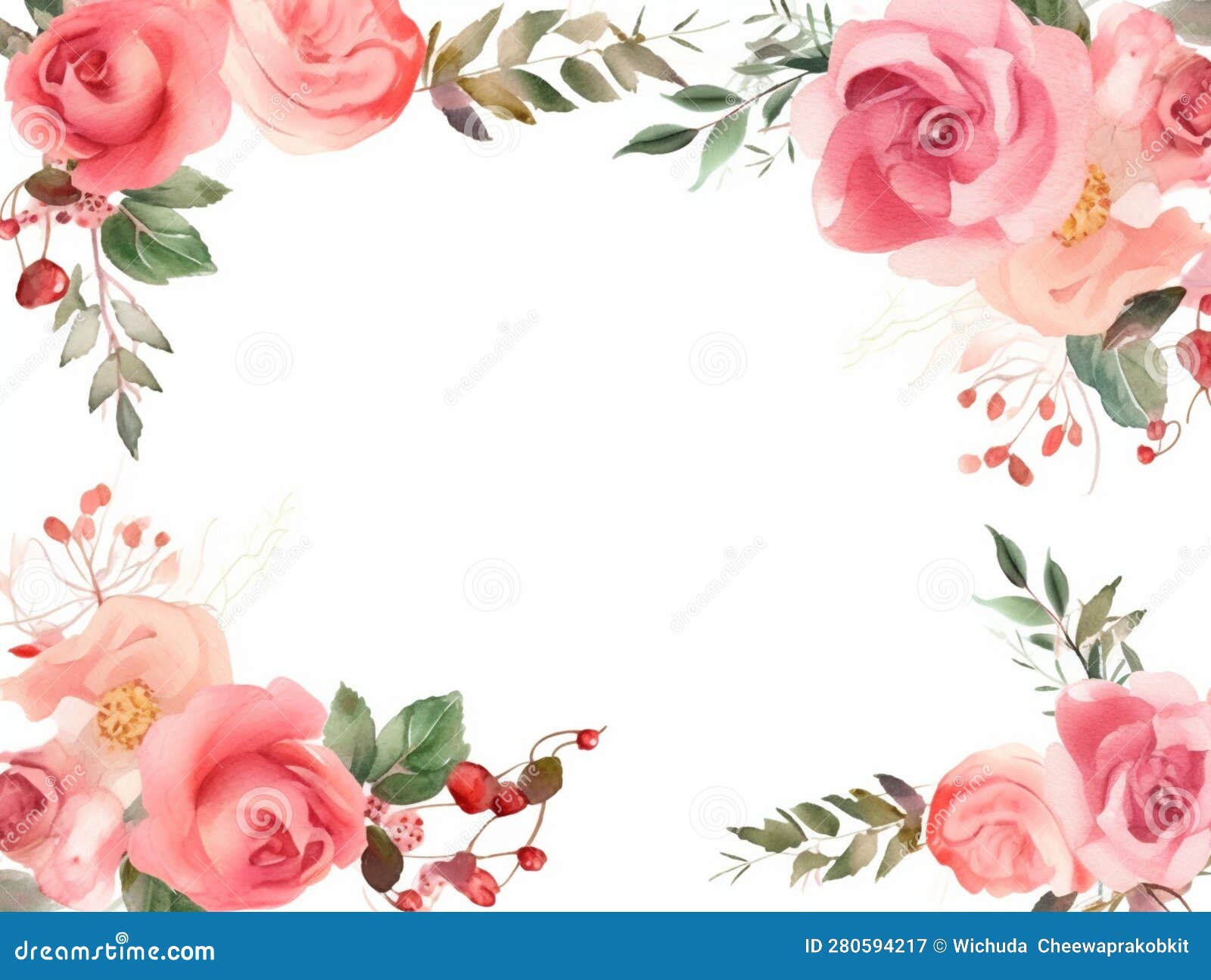 Colorful Border with Flowers. Stock Illustration - Illustration of ...