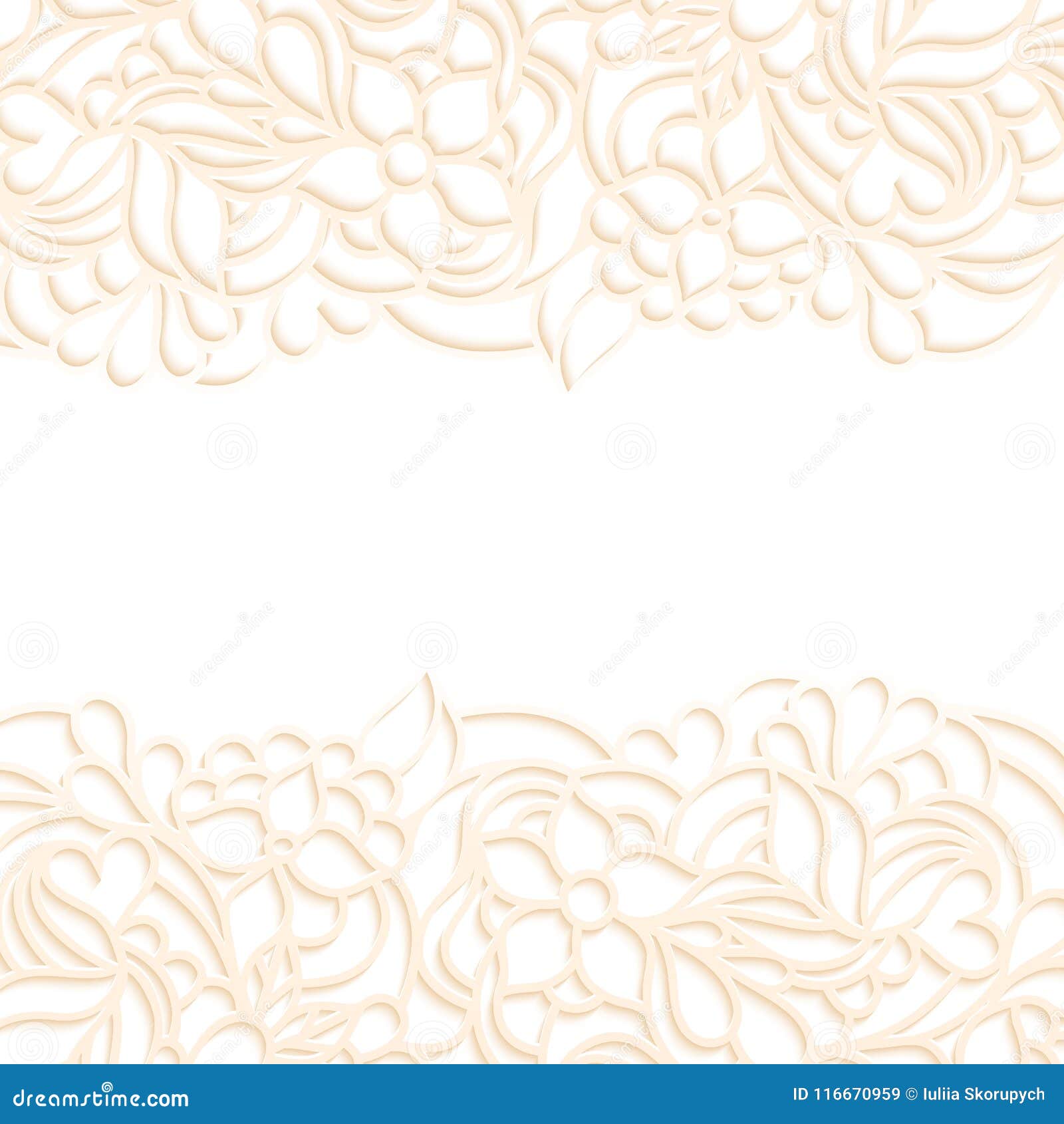 Floral Border on White Background Stock Vector Illustration of frame