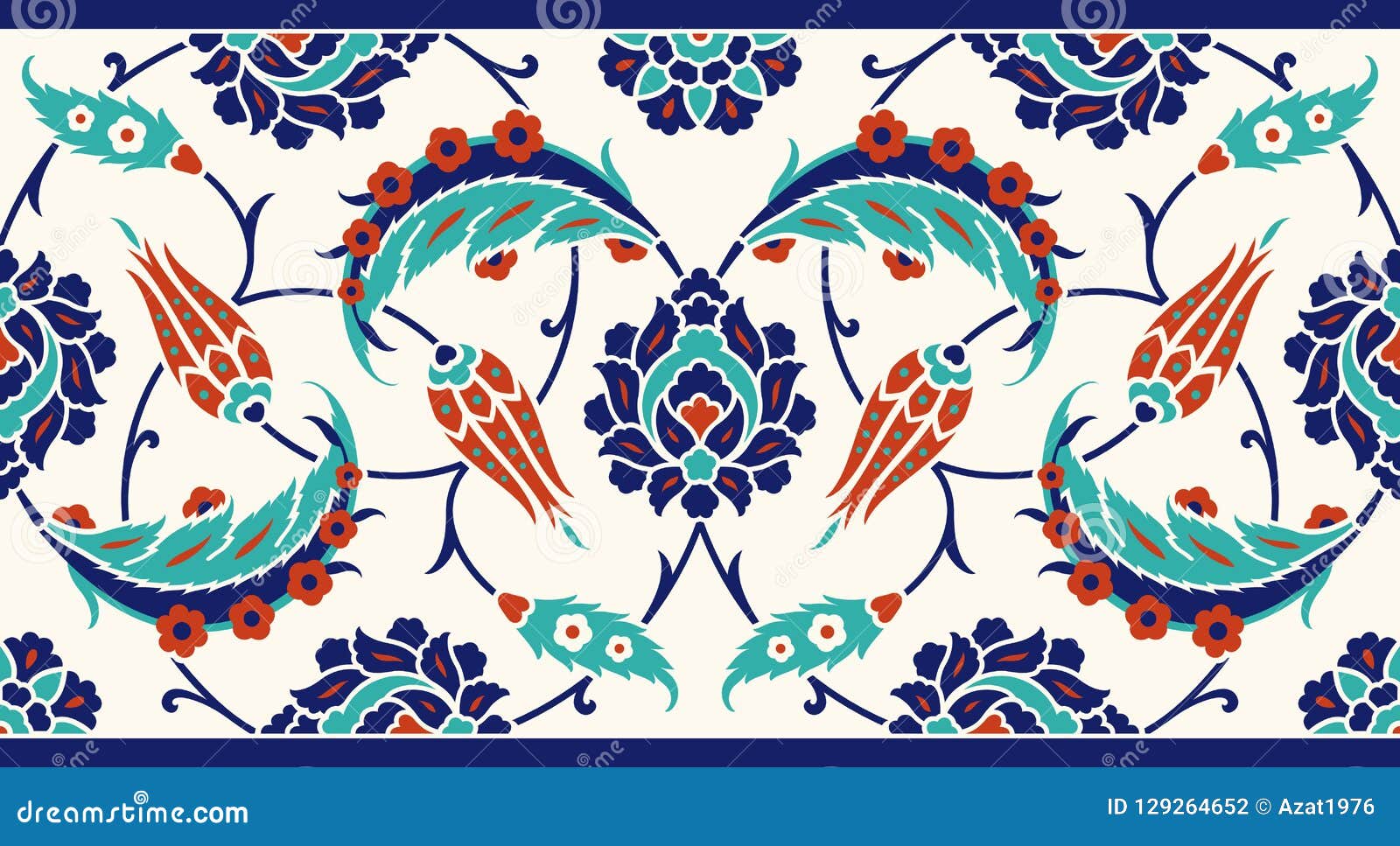 floral border for your . traditional turkish Ã¯Â¿Â½ ottoman seamless ornament. iznik.
