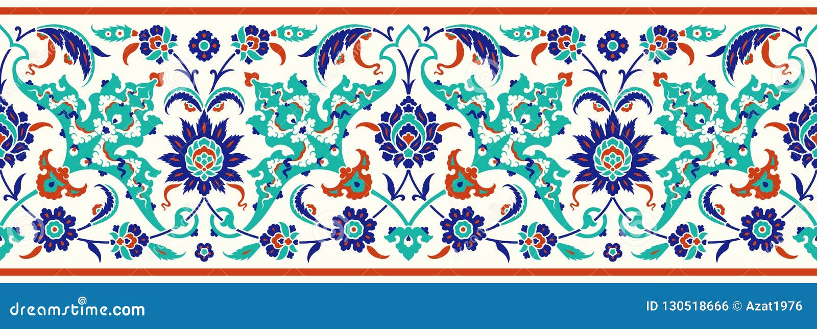 floral border for your . traditional turkish Ã¯Â¿Â½ ottoman seamless ornament. iznik.