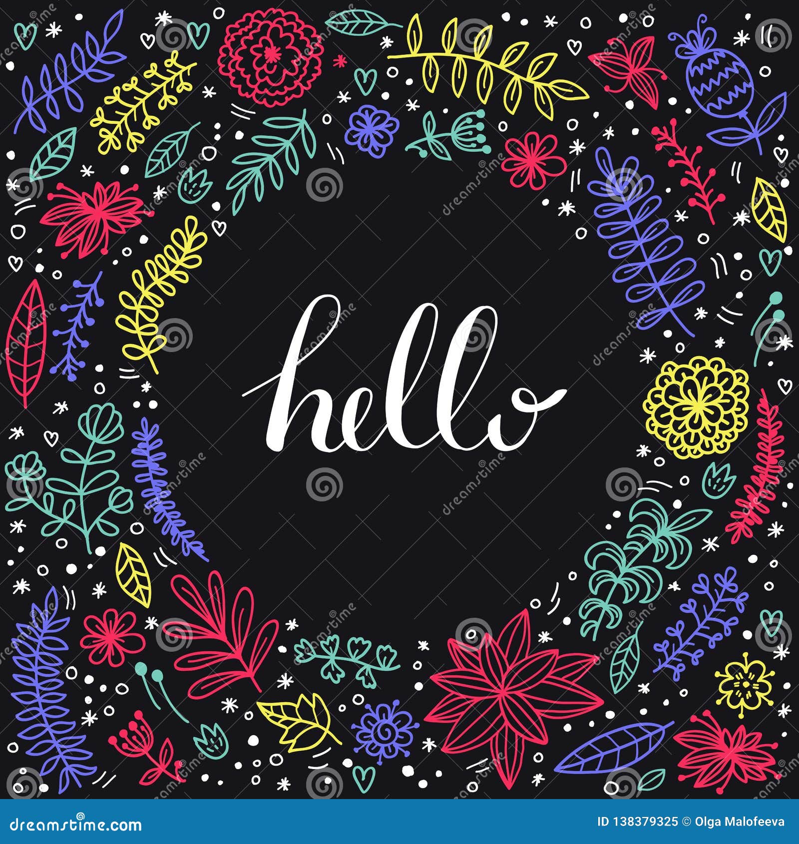 Download Floral Botanical Doodle Vector Illustration Stock Vector - Illustration of card, curl: 138379325