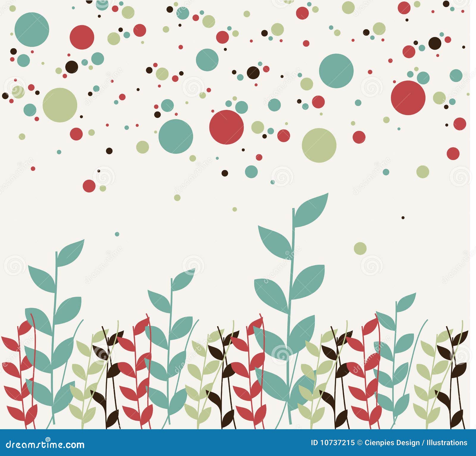 Floral and Bubbles Background Stock Vector Illustration of bubbles, dots 10737215