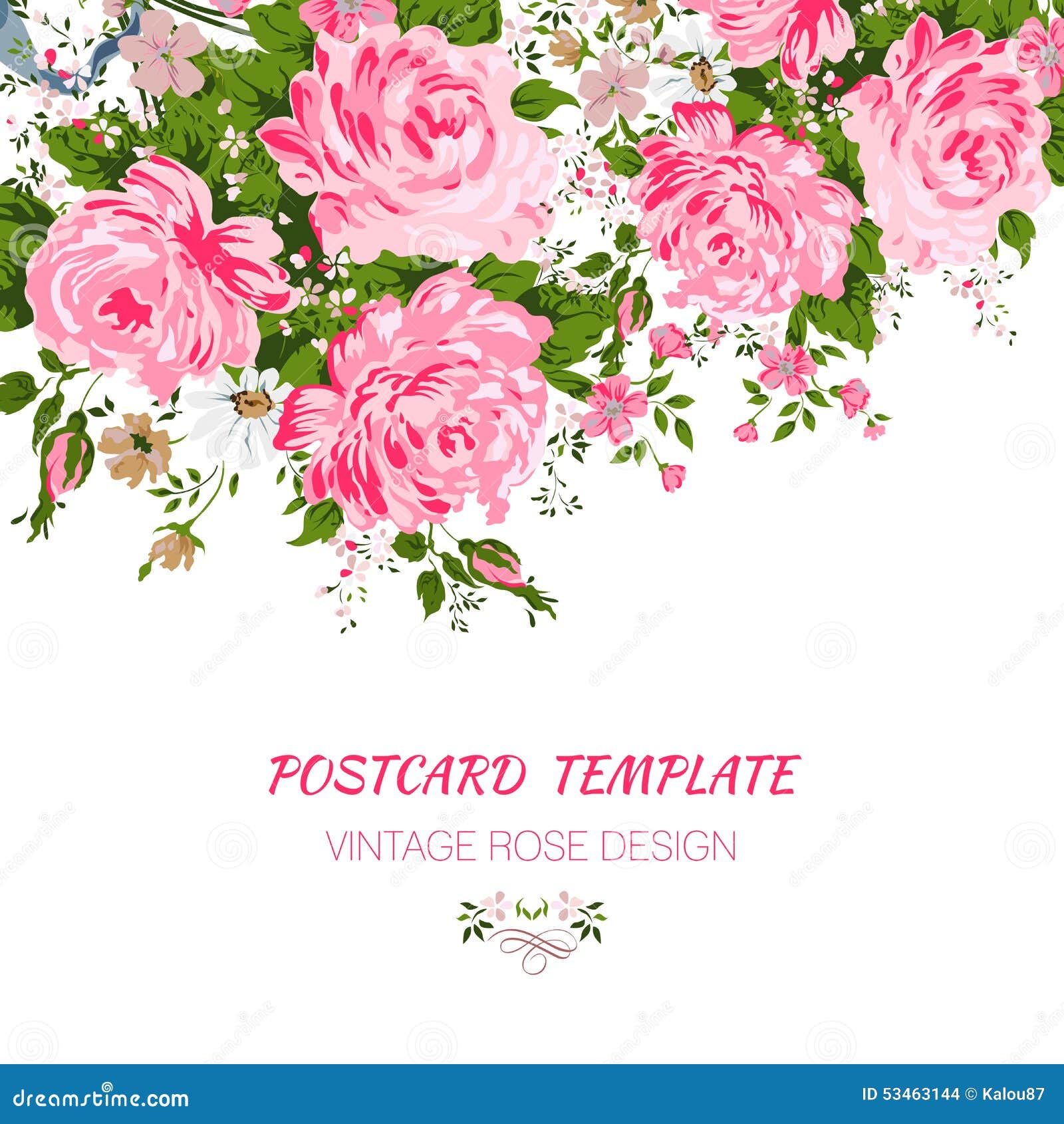 floral card or invitation. rose background
