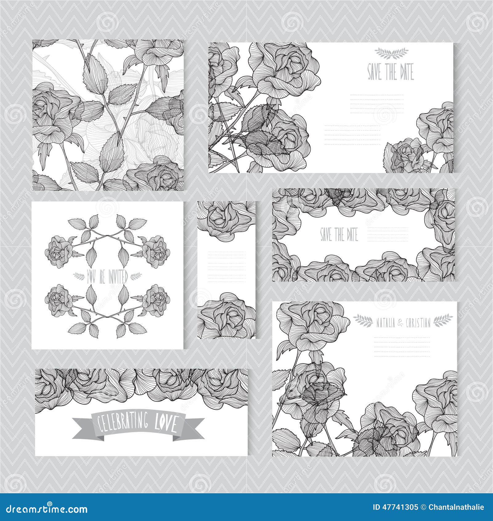 Floral cards set stock vector. Illustration of element - 47741305