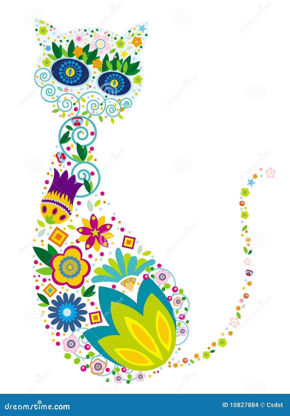 色鉛筆、パステル画オリジナル原画「Pink Cat」ペーパークイリングデコ