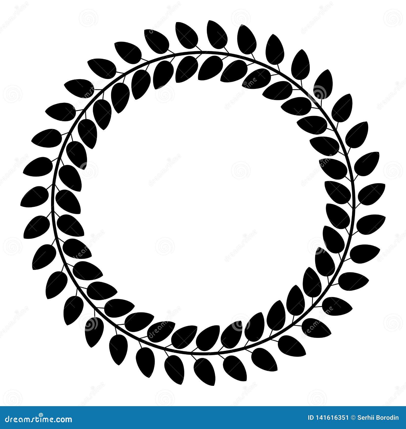 Floral Circle Wreath Of Leaves Round Floral Frames Floral Border