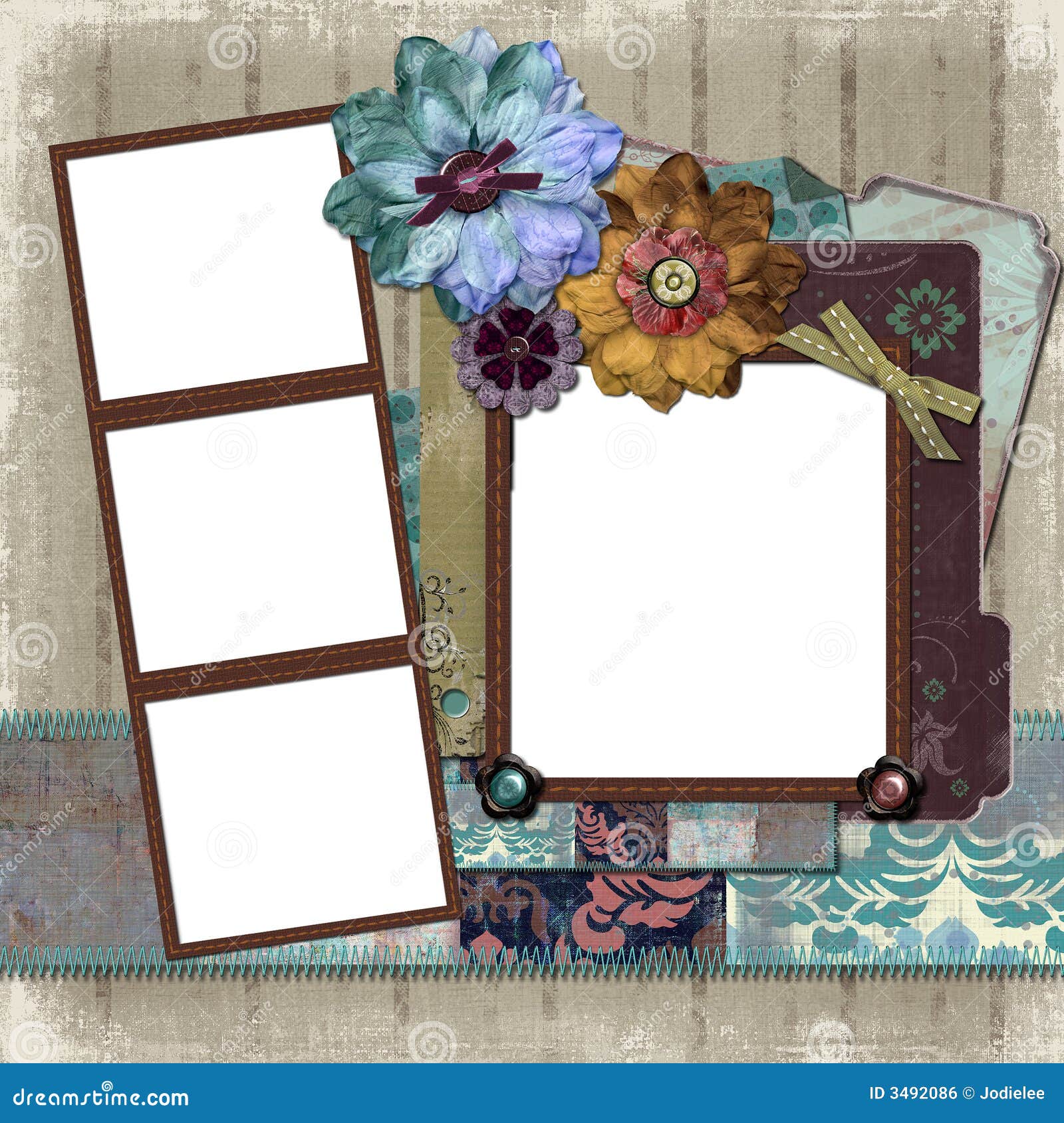 Floral Country Photo Frame stock illustration. Illustration of