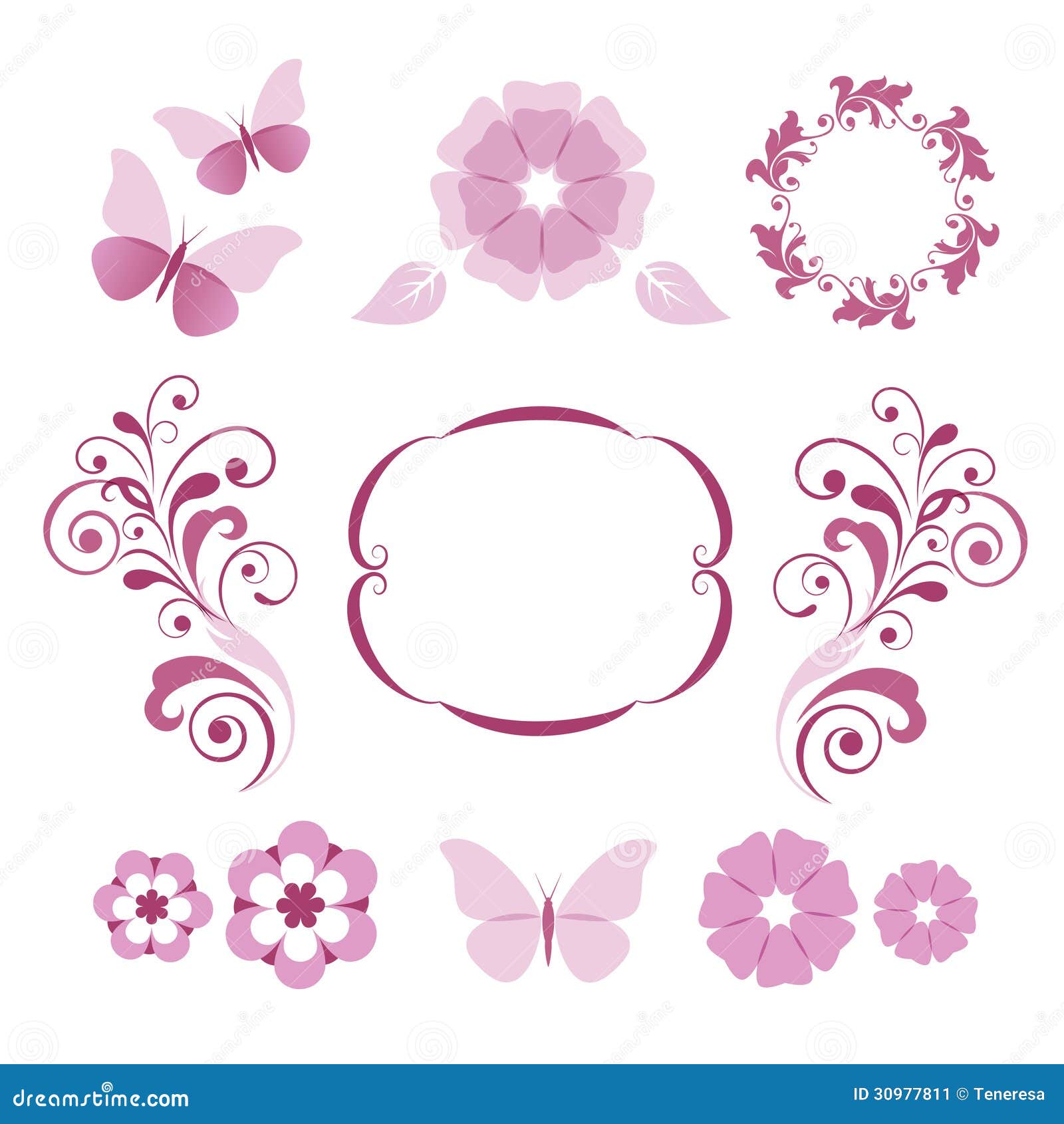 Download Floral Decorative Elements Stock Image - Image: 30977811