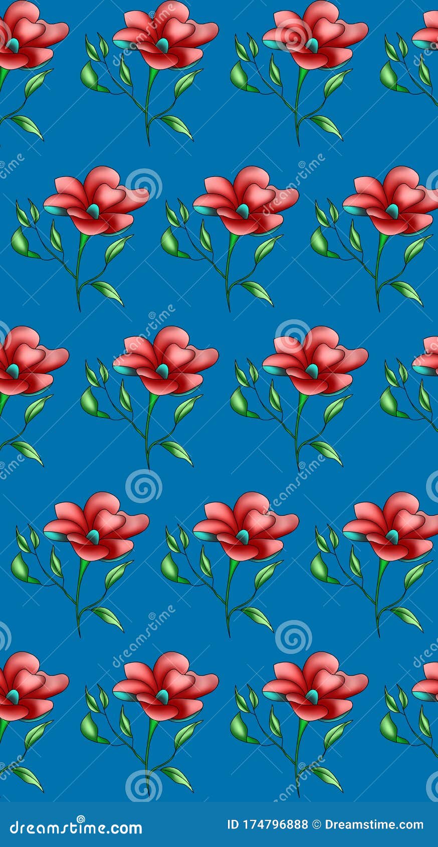 floral  pattern in red and black color