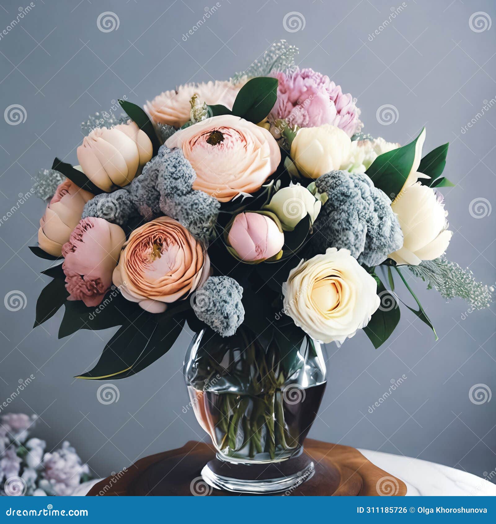 floral elegance. a vibrant bouquet of spring flowers arranged in a stylish vase