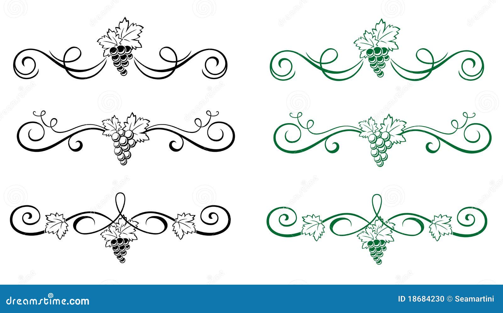 Floral elements with grape stock vector. Illustration of ancient 18684230