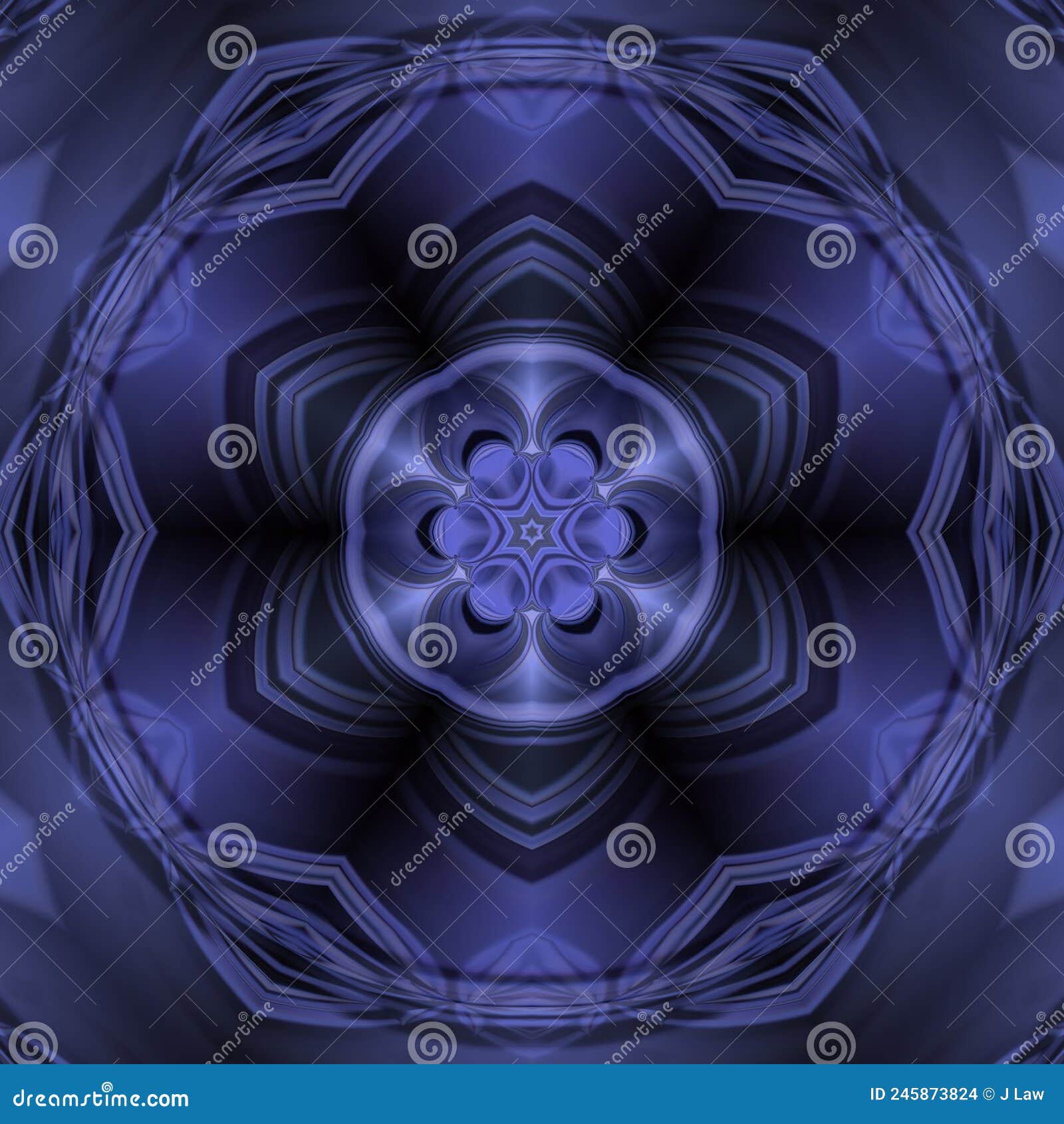 floral fantasy as hexagonal pattern and  in shades of dark purple