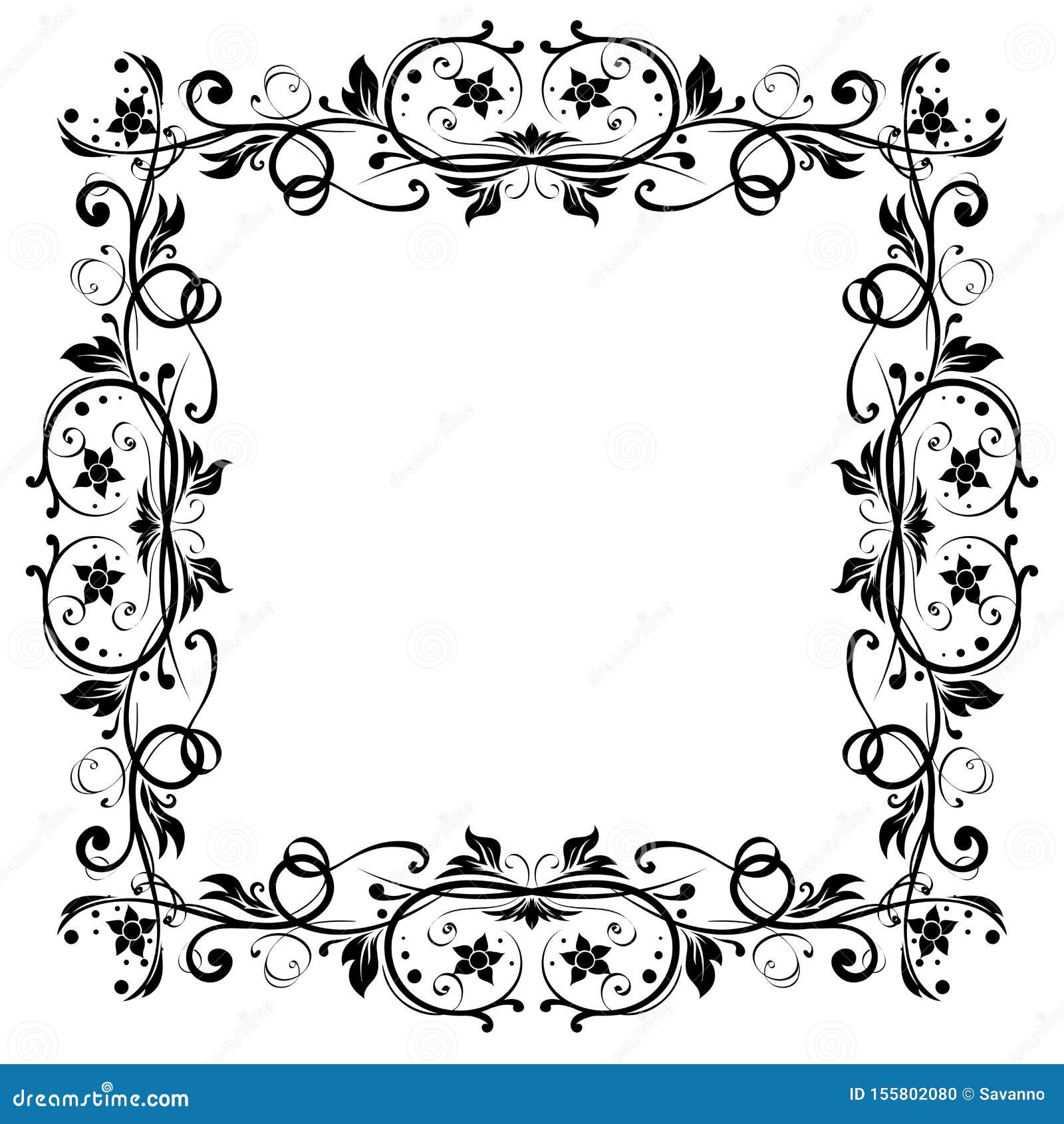 Download Floral Filigree Frame. Decorative Square Design Element ...