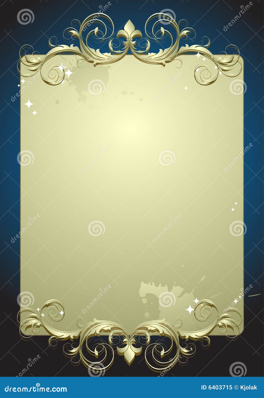 Floral frame stock vector. Illustration of nature, gold - 6403715