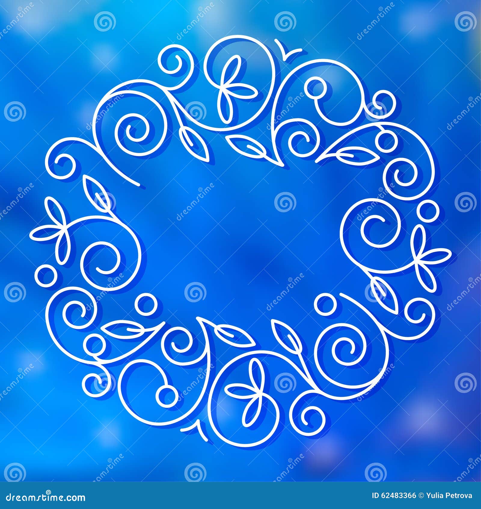 Download Floral Frame On A Blurred Background. Stock Vector - Image ...