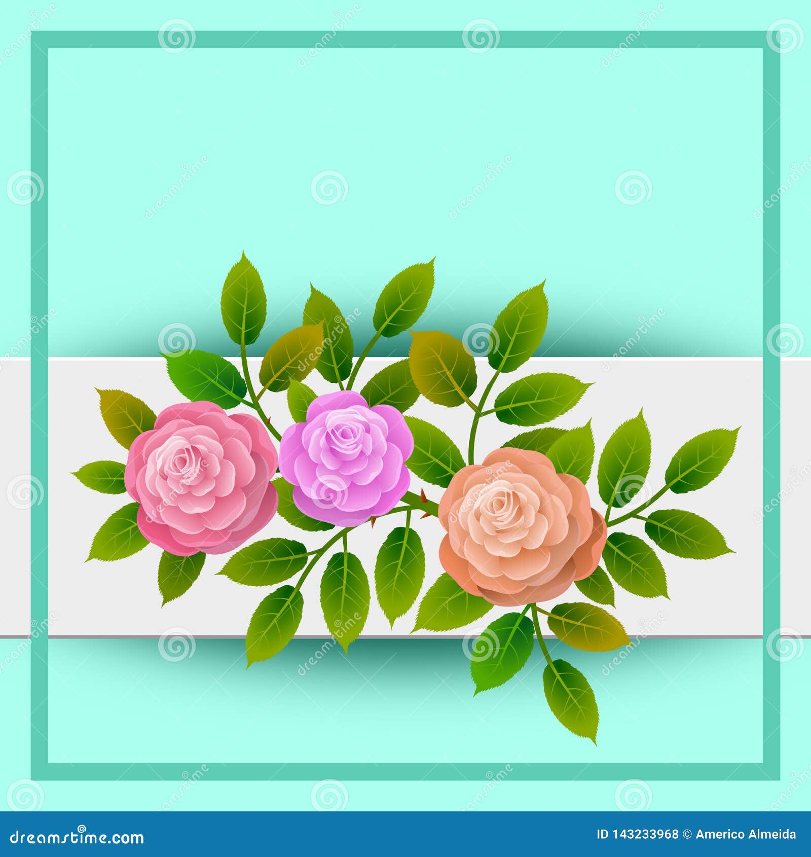 floral frame with bouquet of roses. ideal for integrating a personalized message or dedication allusive to various events or celeb
