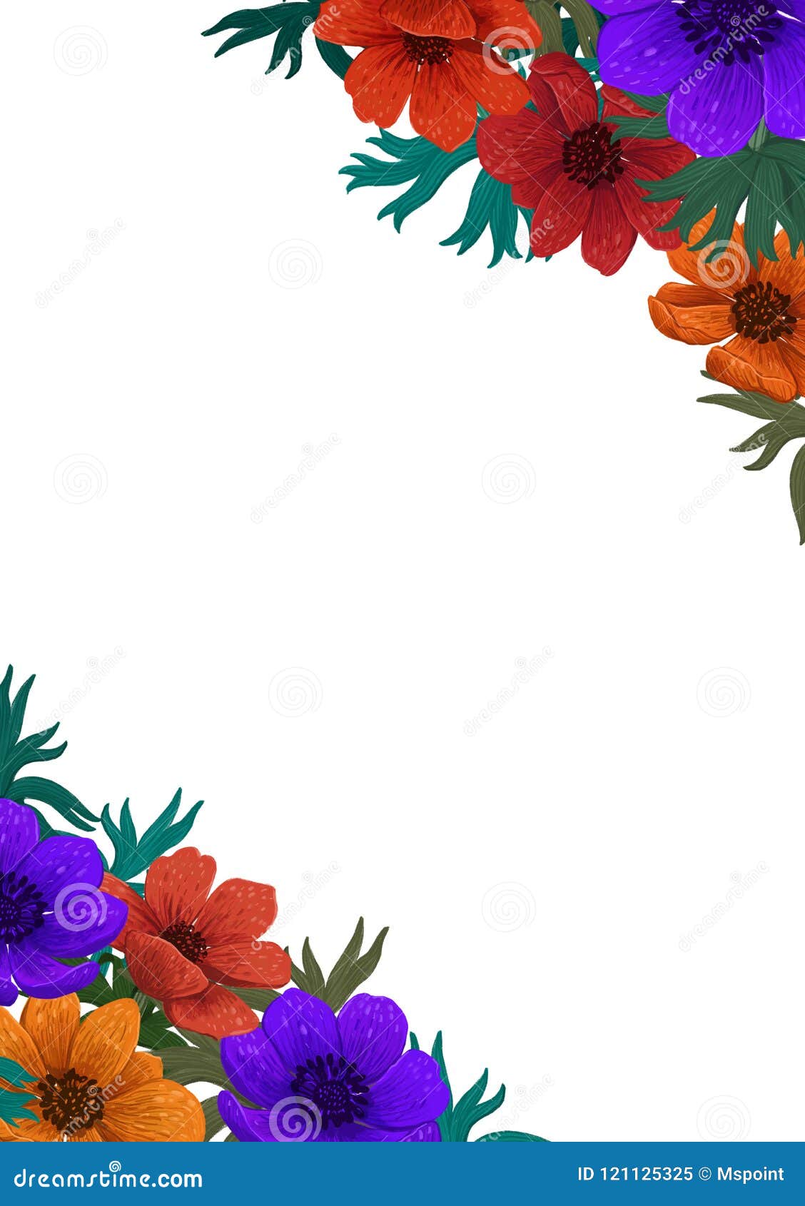 Beautiful floral border pattern frame, design various greeting