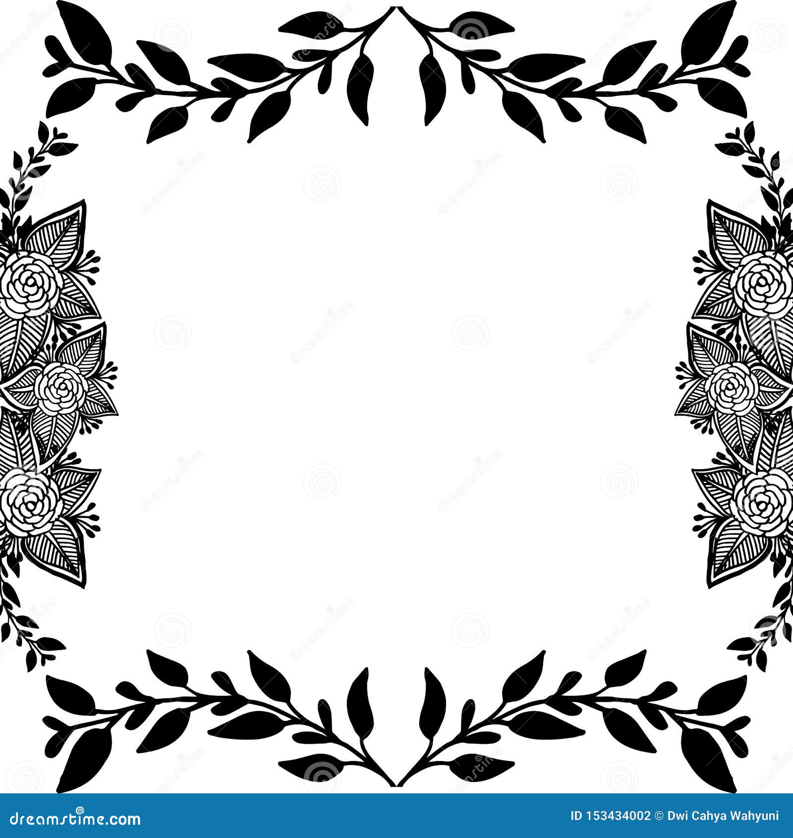 Floral Frame with Decor of Leaf, Design Wallpaper Greeting Card ...