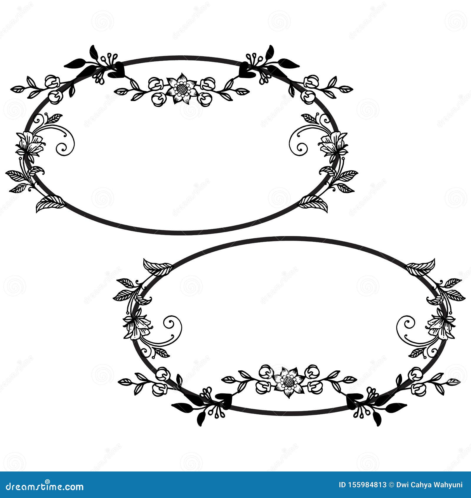 Floral Frame Ornament For Template Of Various Card Vector Stock