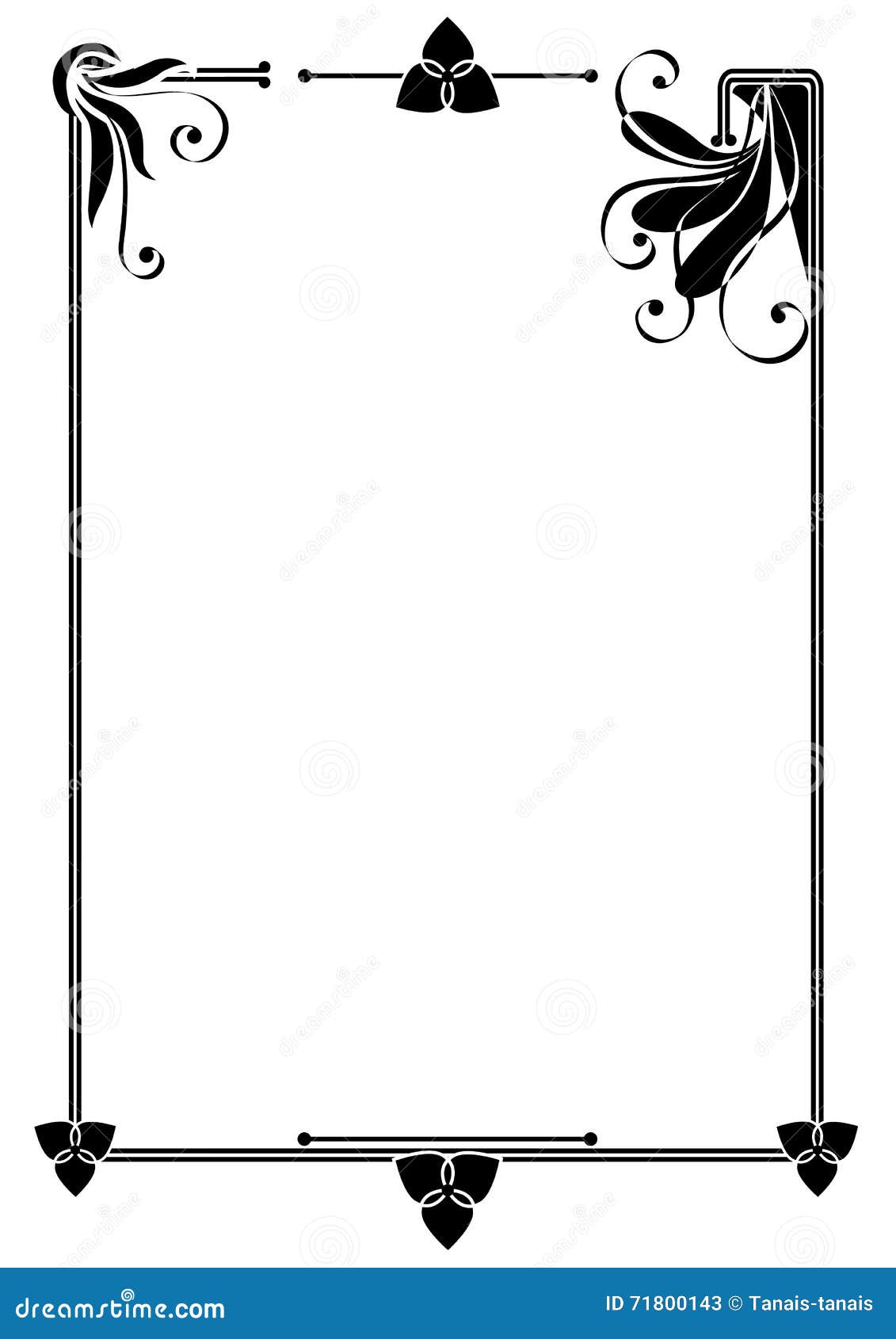 Floral frame stock vector. Illustration of frame, nouveau 71800143