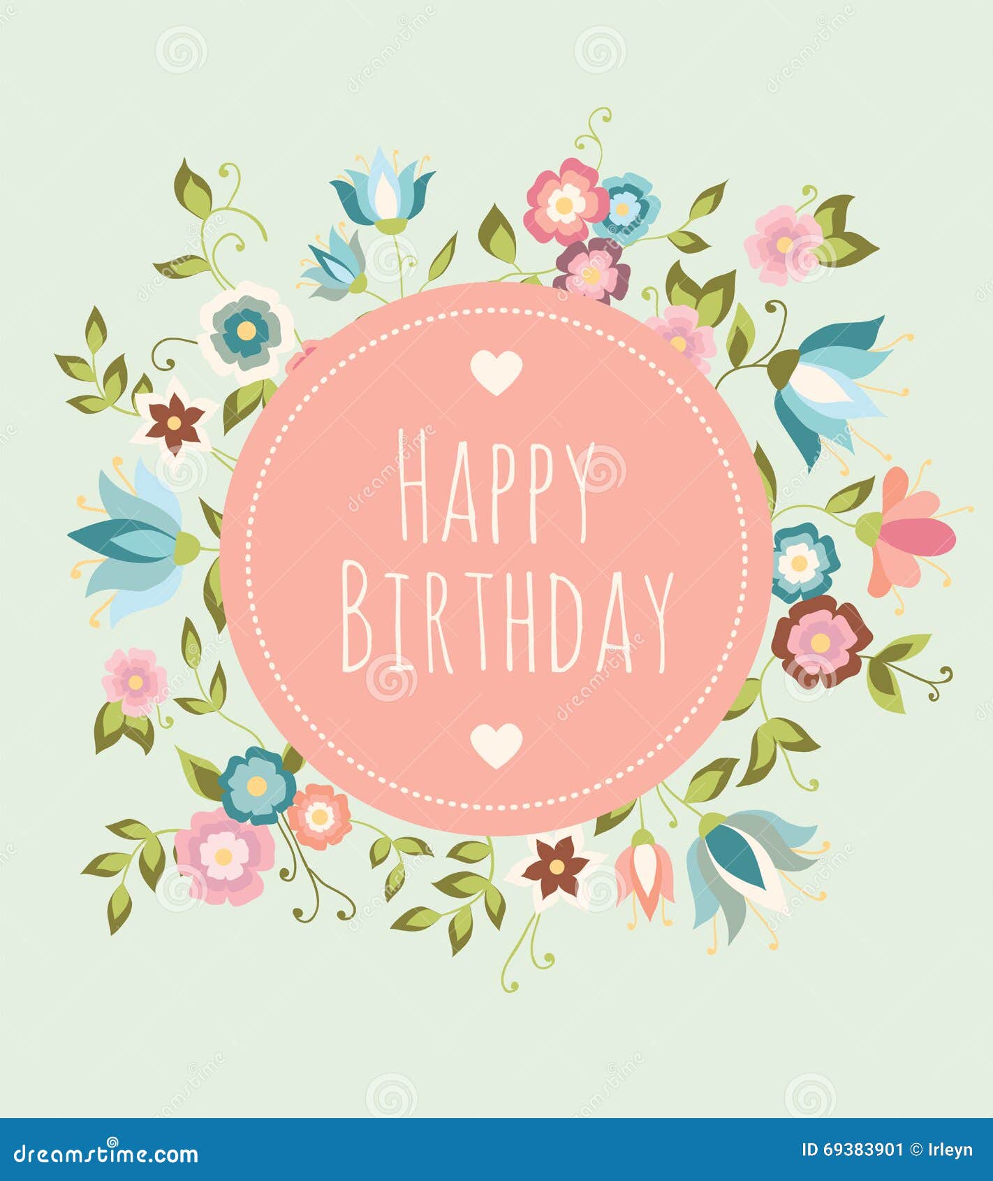 Floral greeting card stock vector. Illustration of birthday - 69383901