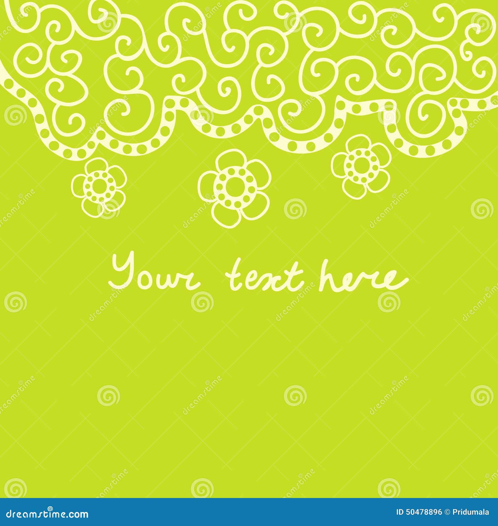 Floral Greeting Card with Place for Your Text. Stock Vector