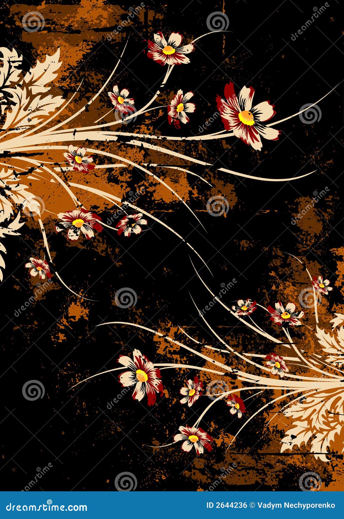 Floral grunge background stock vector. Illustration of effect 2644236