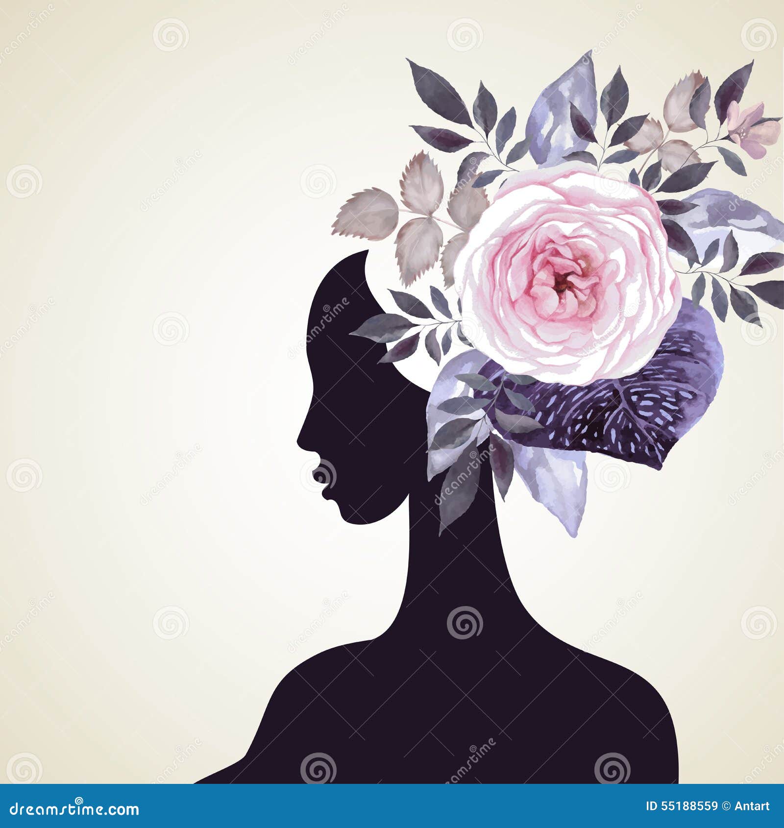 Floral hair stock vector. Illustration of cover, background - 55188559