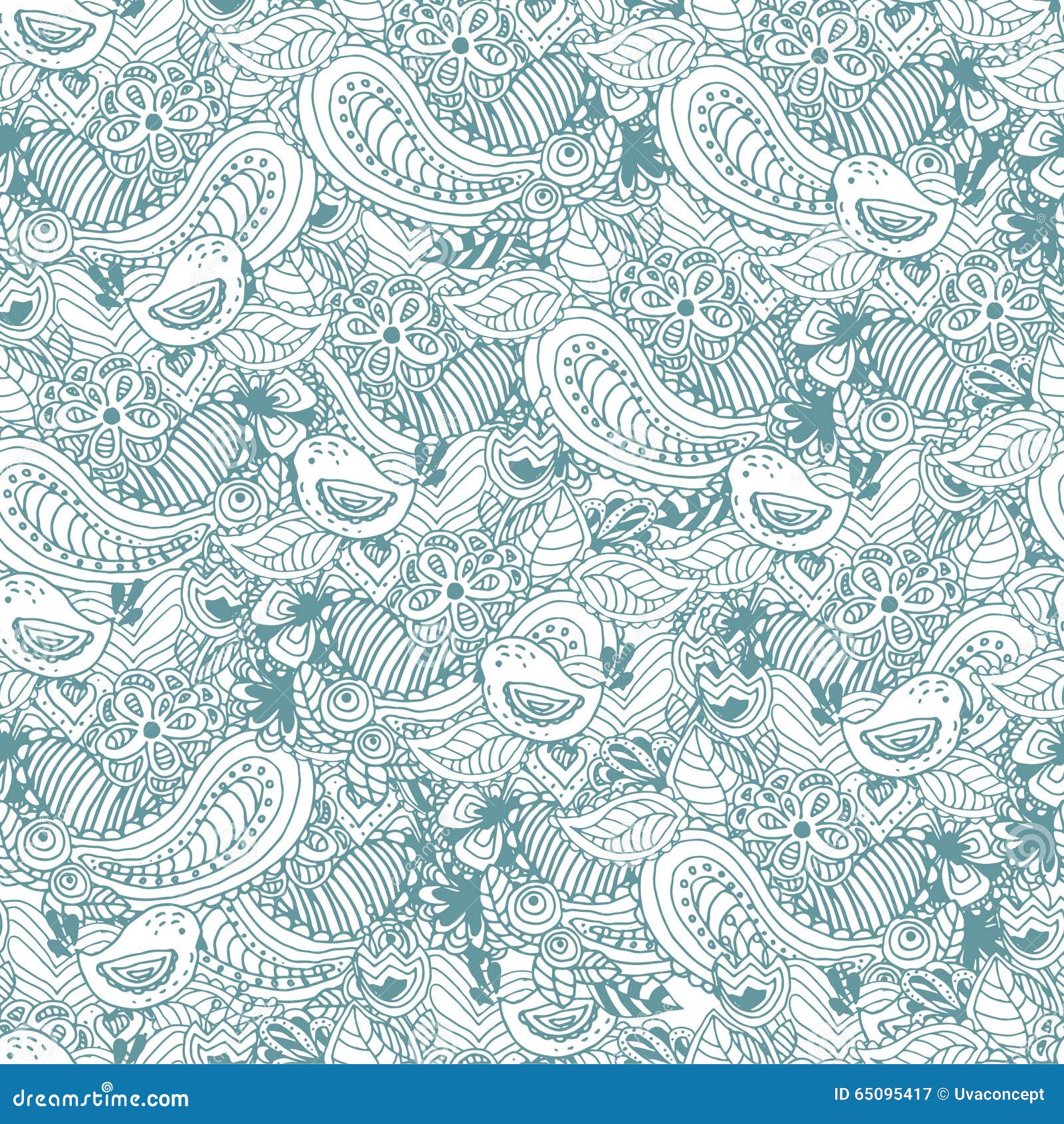 Floral Hand Drawn Seamless Pattern. Vector Stock Vector Illustration