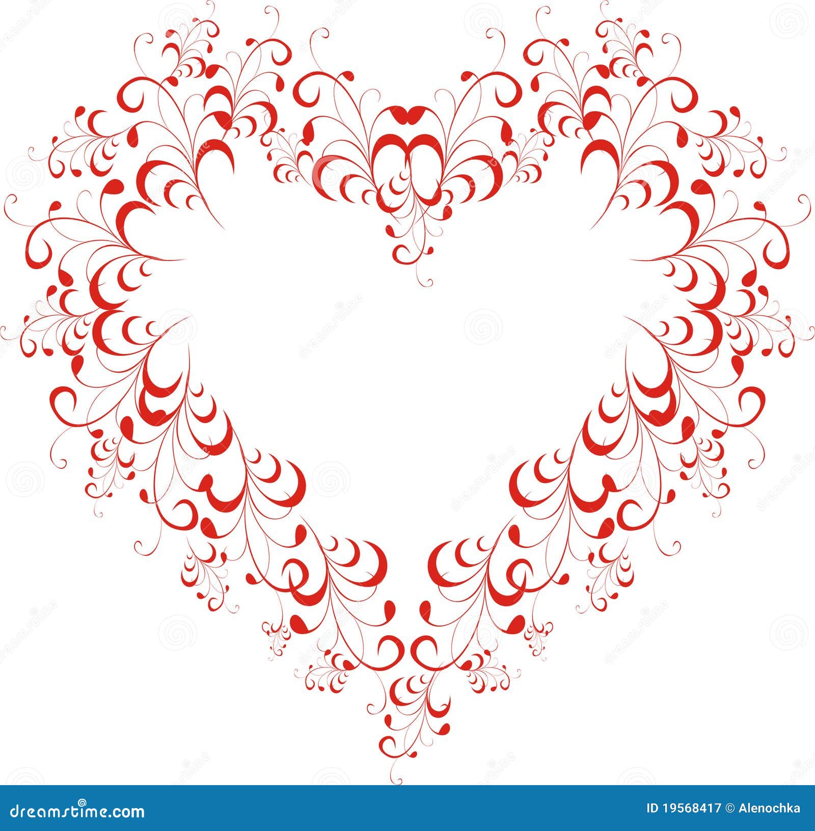 Floral heart stock vector. Illustration of love, passion - 19568417