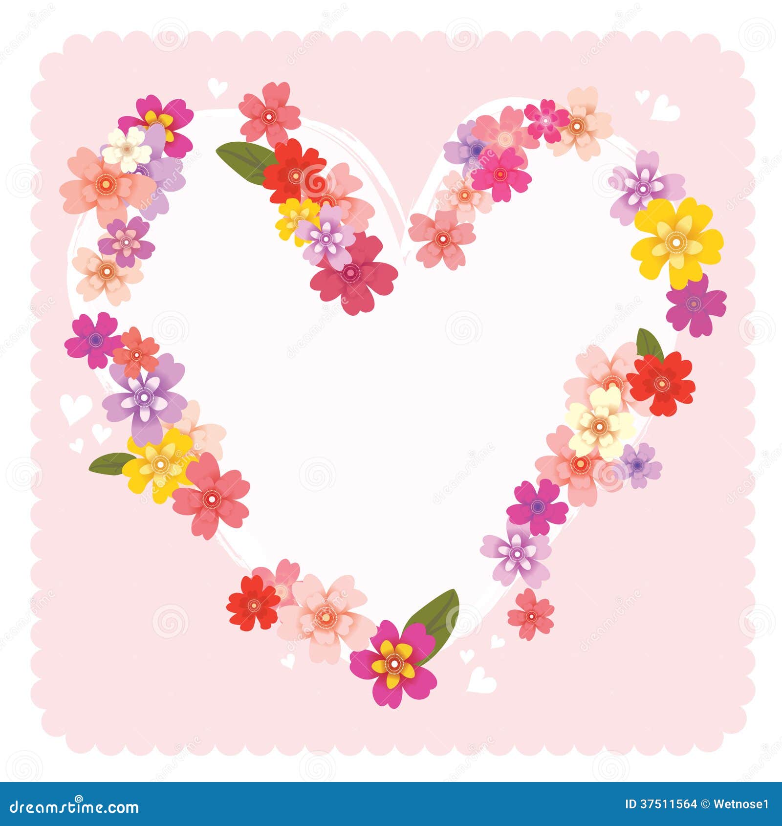 Floral heart frame stock vector. Illustration of mothers - 37511564