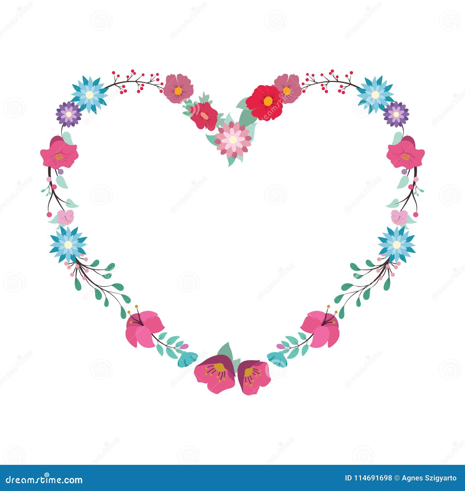 Floral heart illustration stock vector. Illustration of floral - 114691698