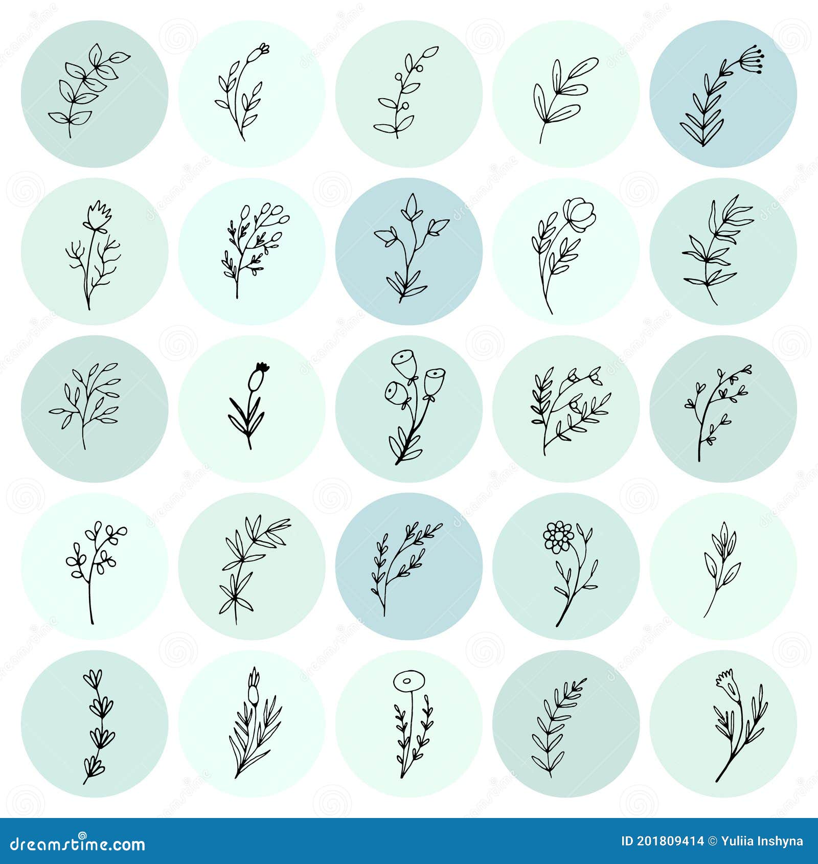 Floral Insta Highlight Covers. Neutral Social Media Icons Stock Vector ...
