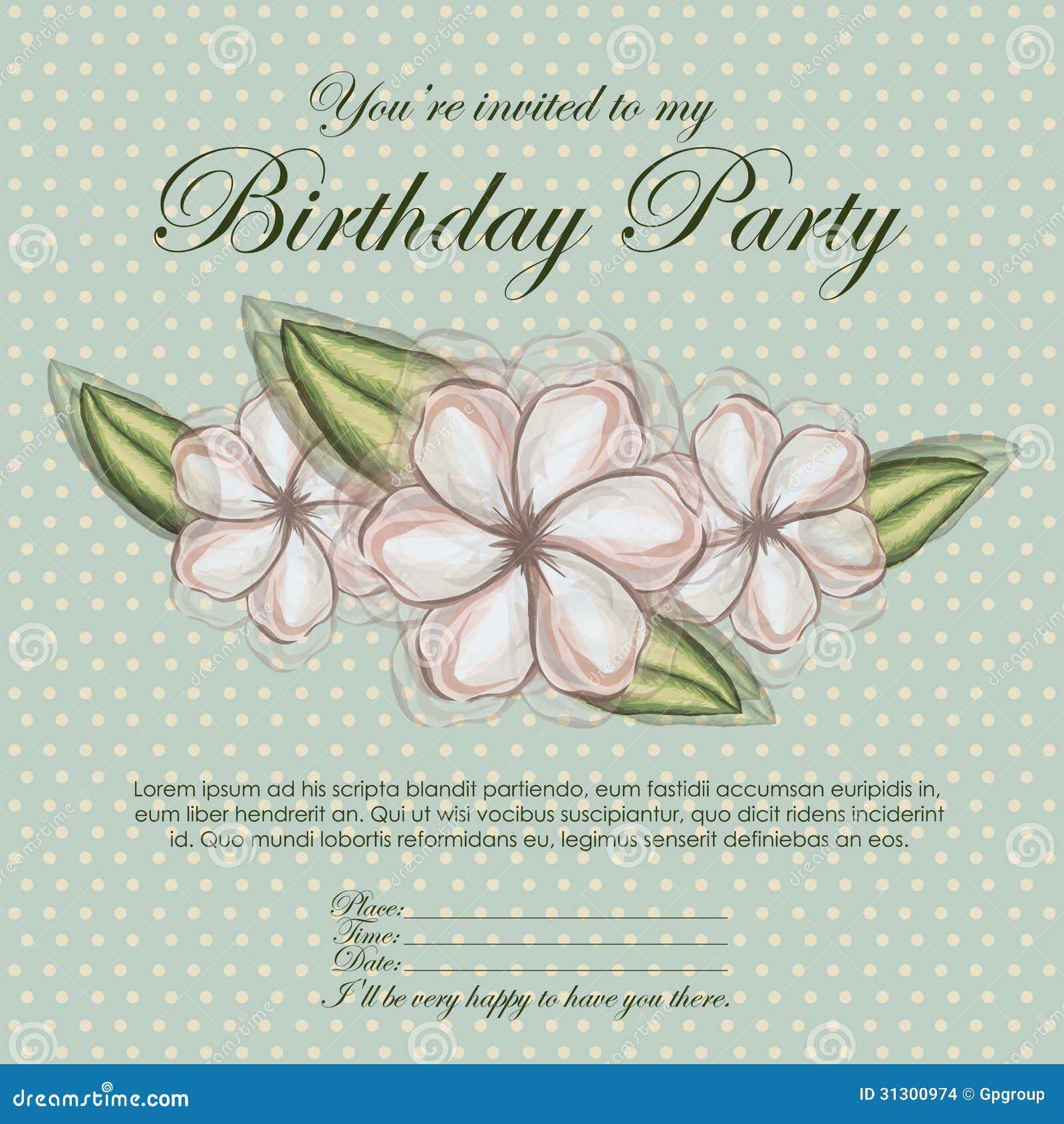 floral invitation birthday