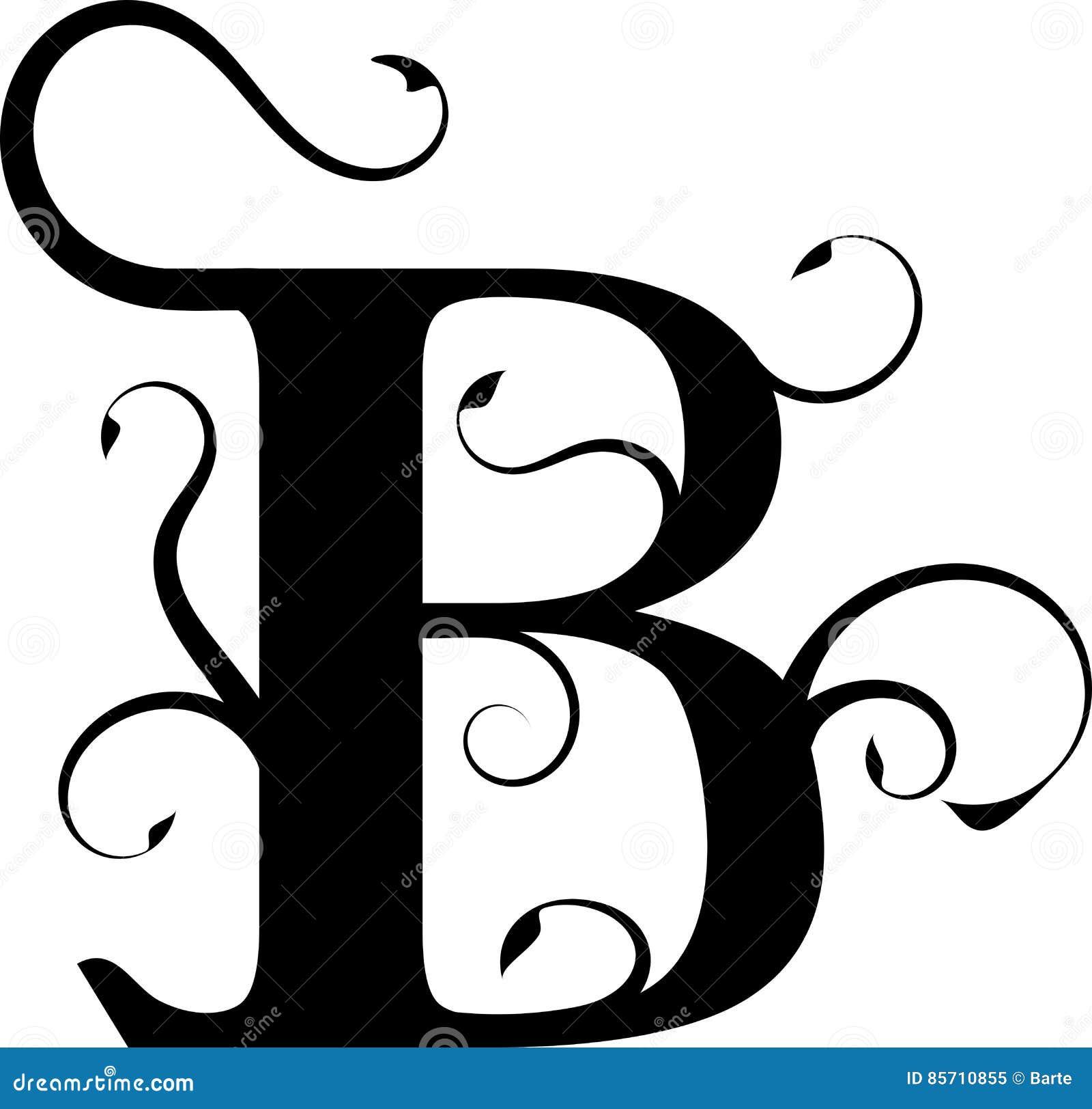 Floral Letter B stock vector. Illustration of letter - 85710855