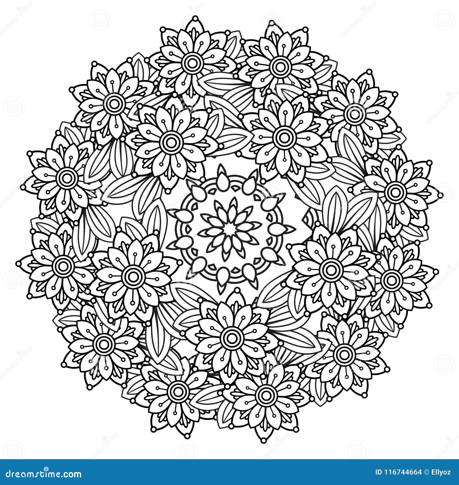 Floral Mandala Pattern stock vector. Illustration of ...