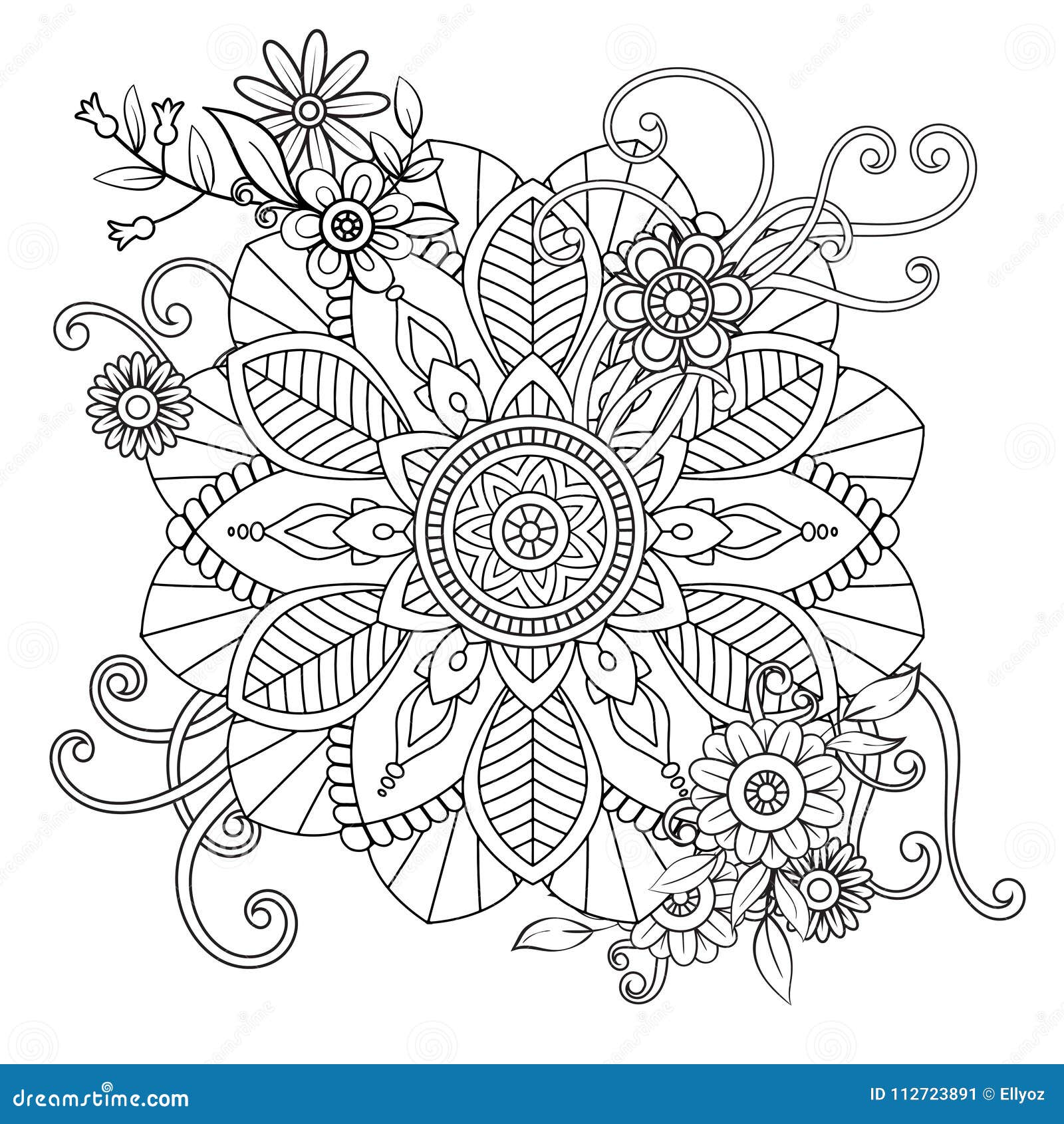 floral mandala pattern stock vector. illustration of color