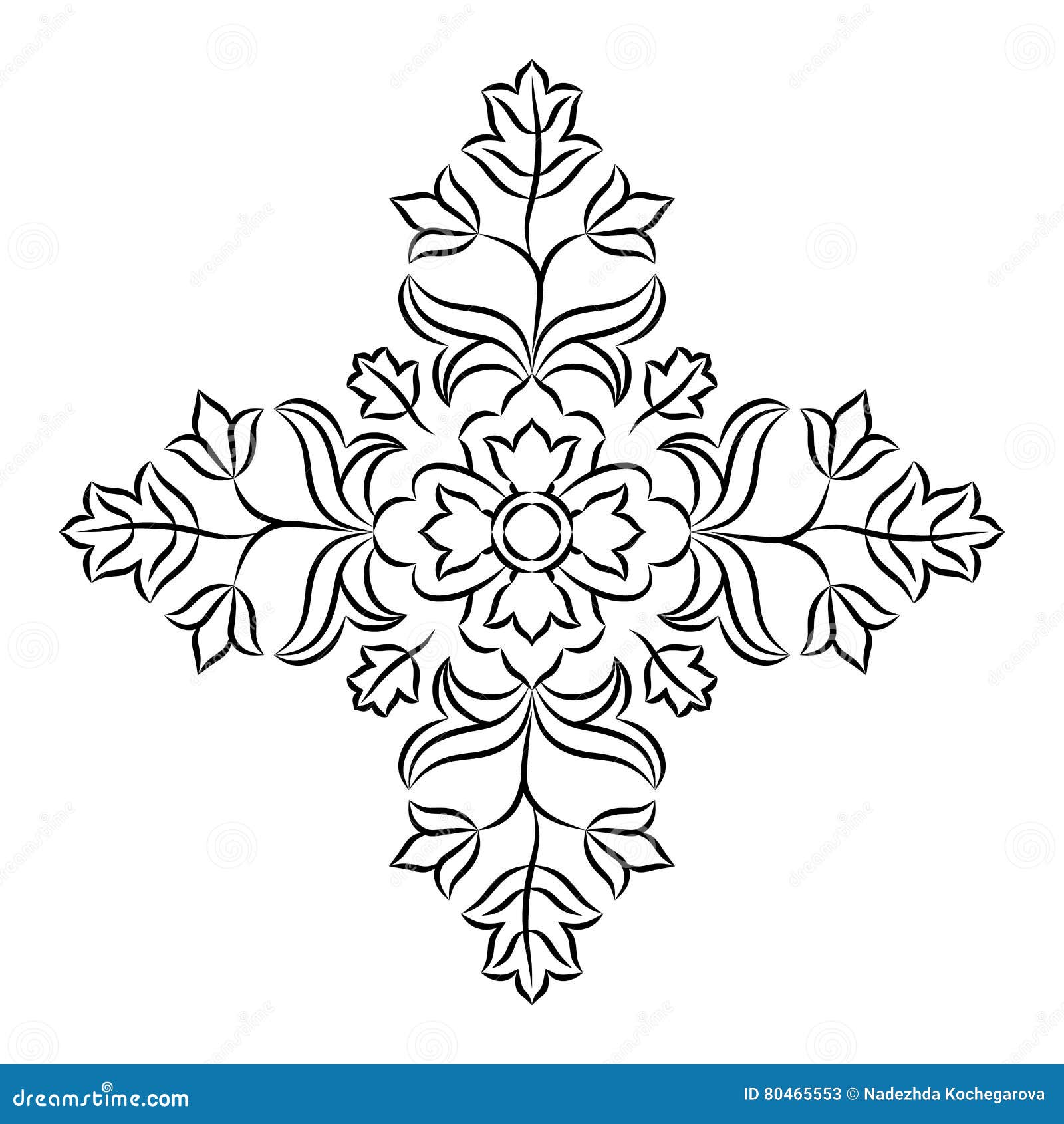 Download Floral Mandala Stencil stock vector. Illustration of folk ...