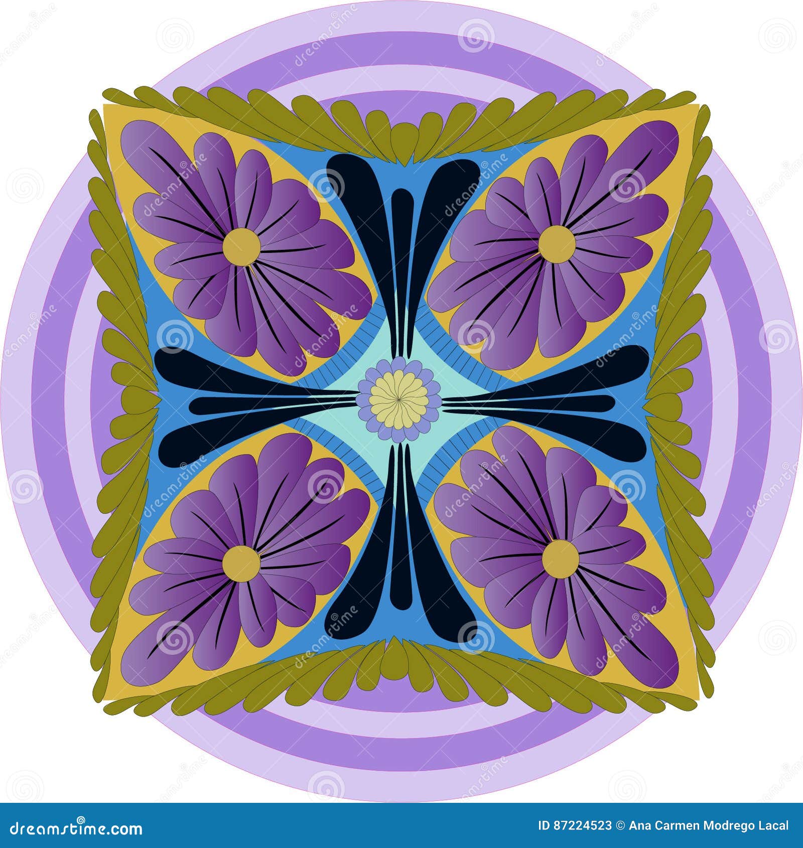 floral mandala violeta