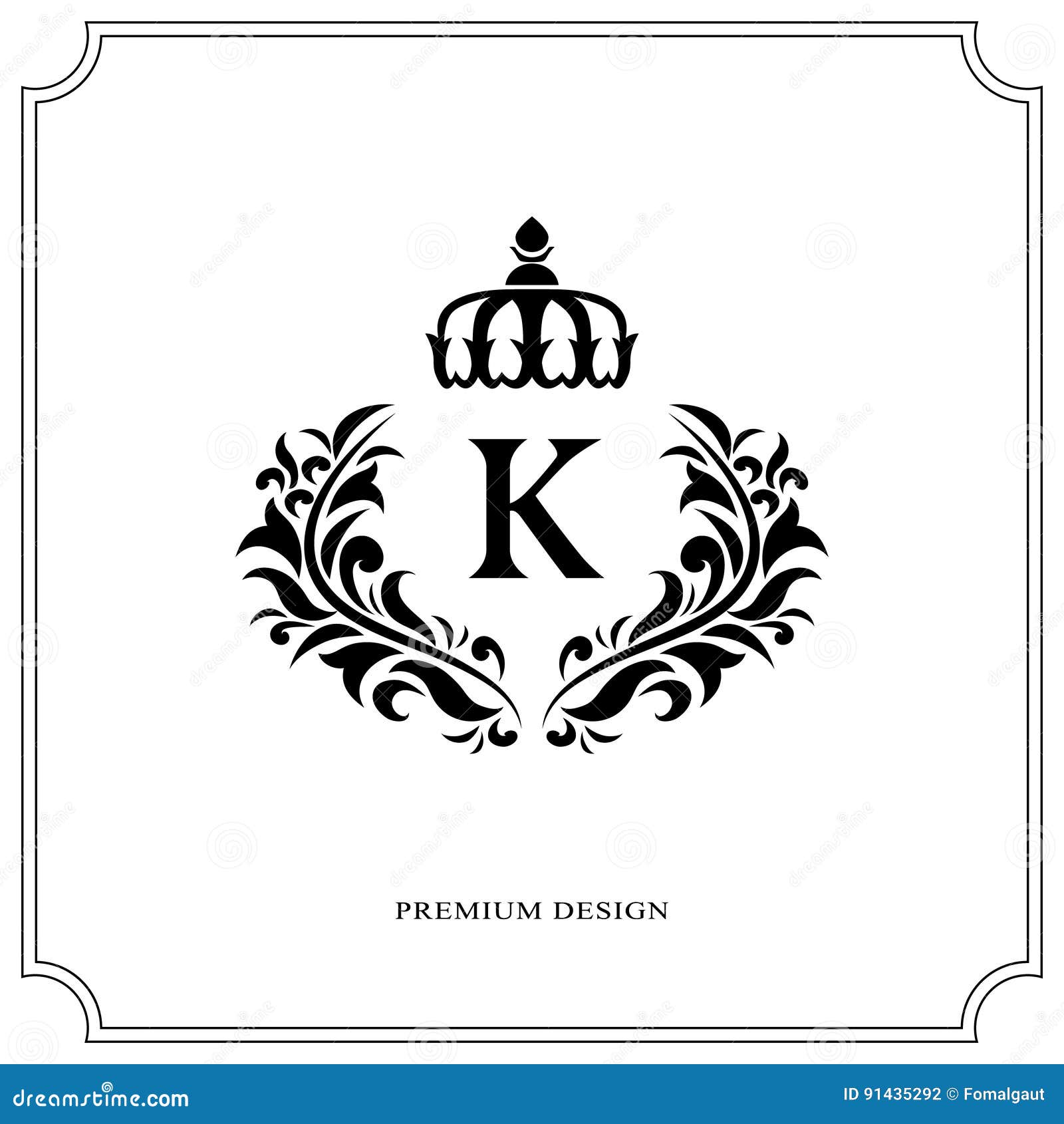 Floral Monogram Luxury Design, Graceful Template. Calligraphic ...