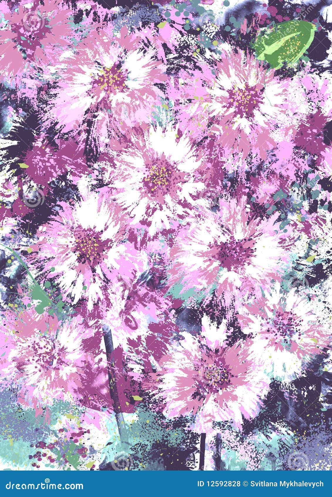 Floral mood. stock illustration. Illustration of postcard 12592828