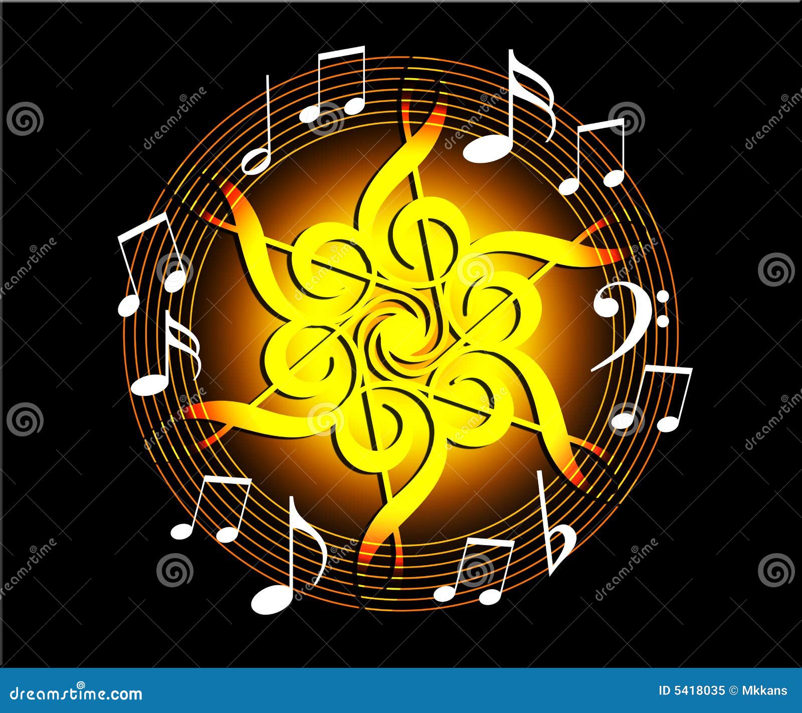 Floral music stock illustration. Illustration of classical - 5418035