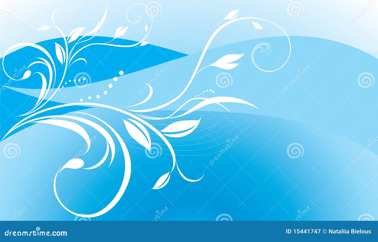 Floral Ornament on the Blue Background. Banner Stock Vector - Illustration  of floral, curves: 15441747
