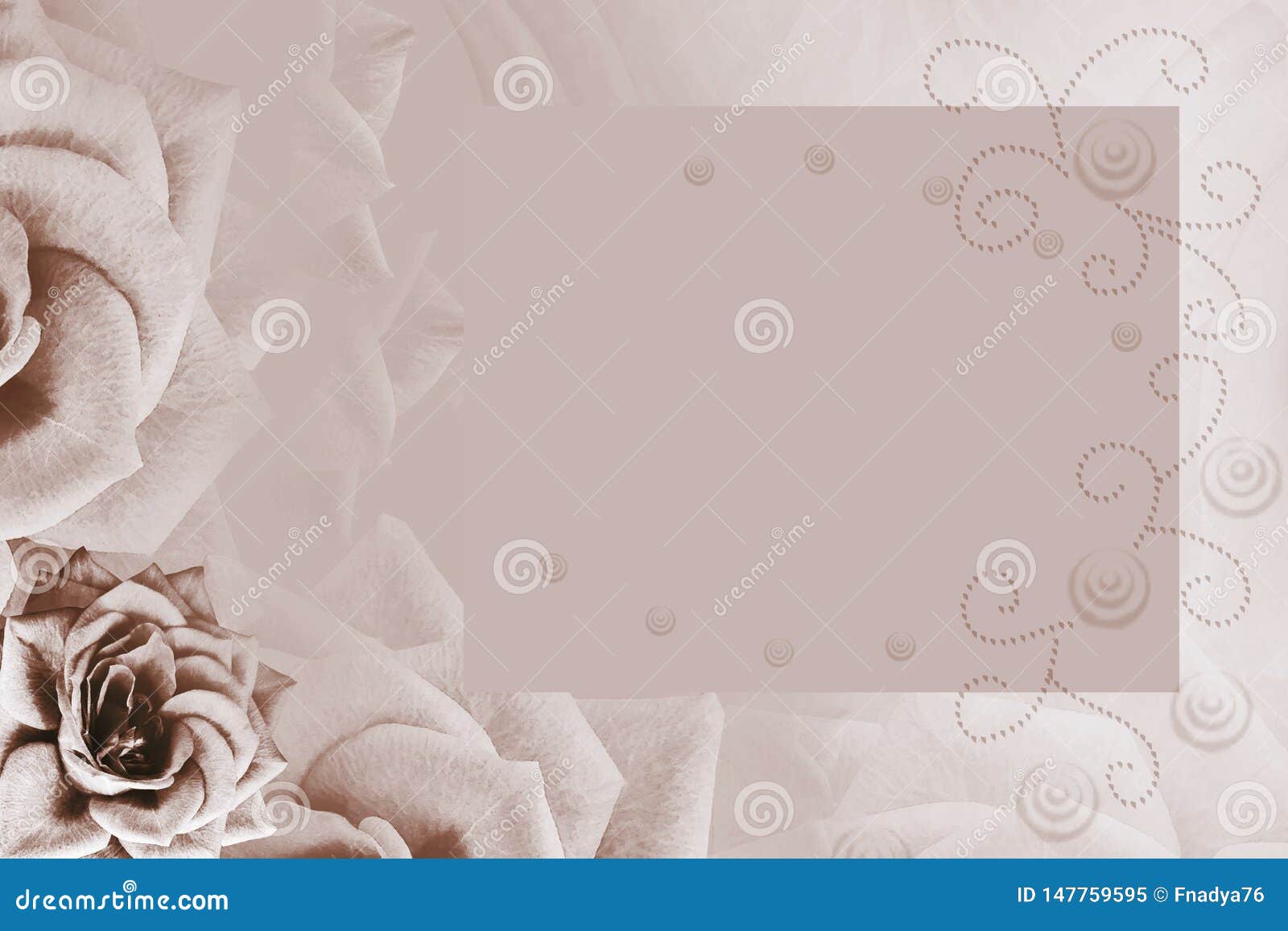 Floral Pastel Brown Background. Brown Rose Flower. Background for the  Postcard. Place for Text Stock Illustration - Illustration of celebration,  background: 147759595