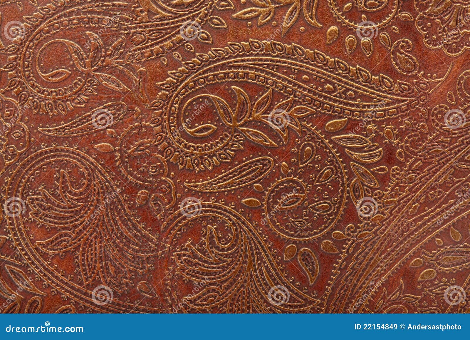 floral pattern in brown leather