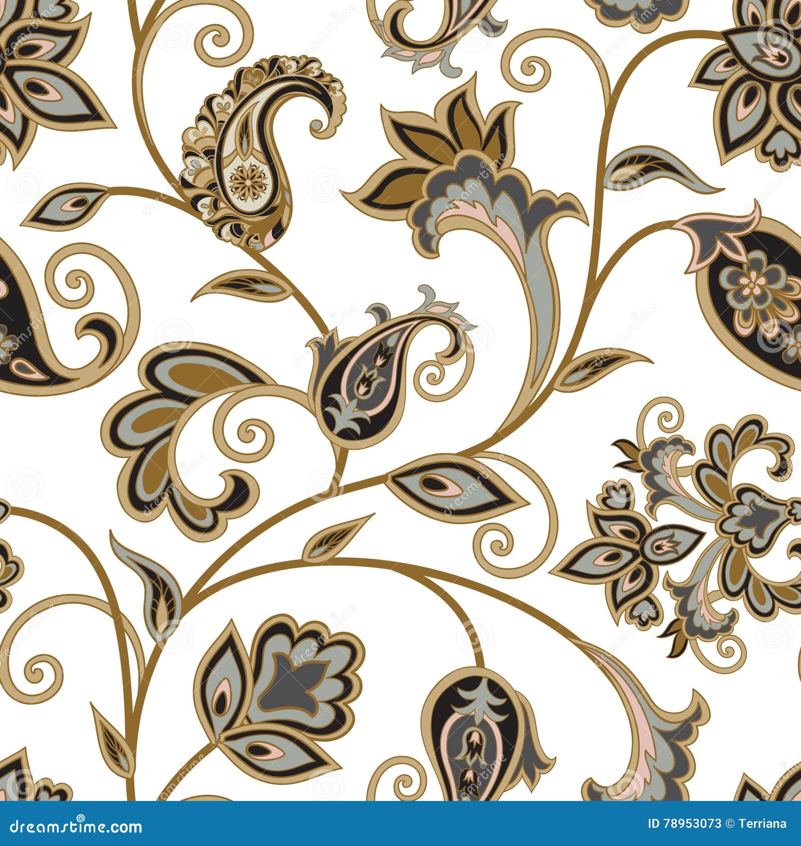floral pattern. flourish oriental ethnic background. arabic orn