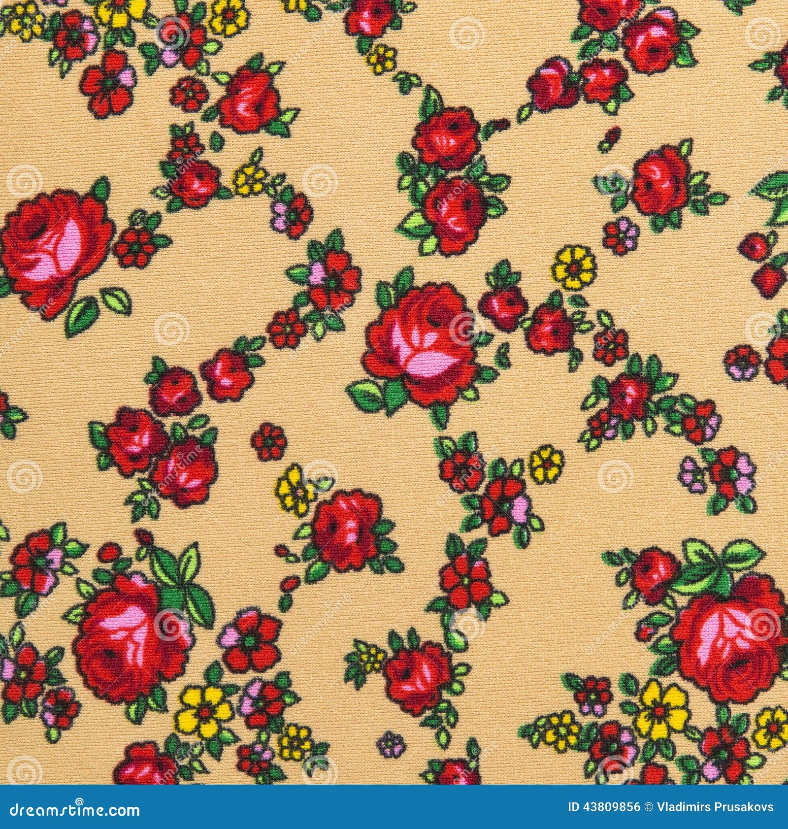 Floral Pattern, Roses Flower Background on Cloth Stock Photo Image of