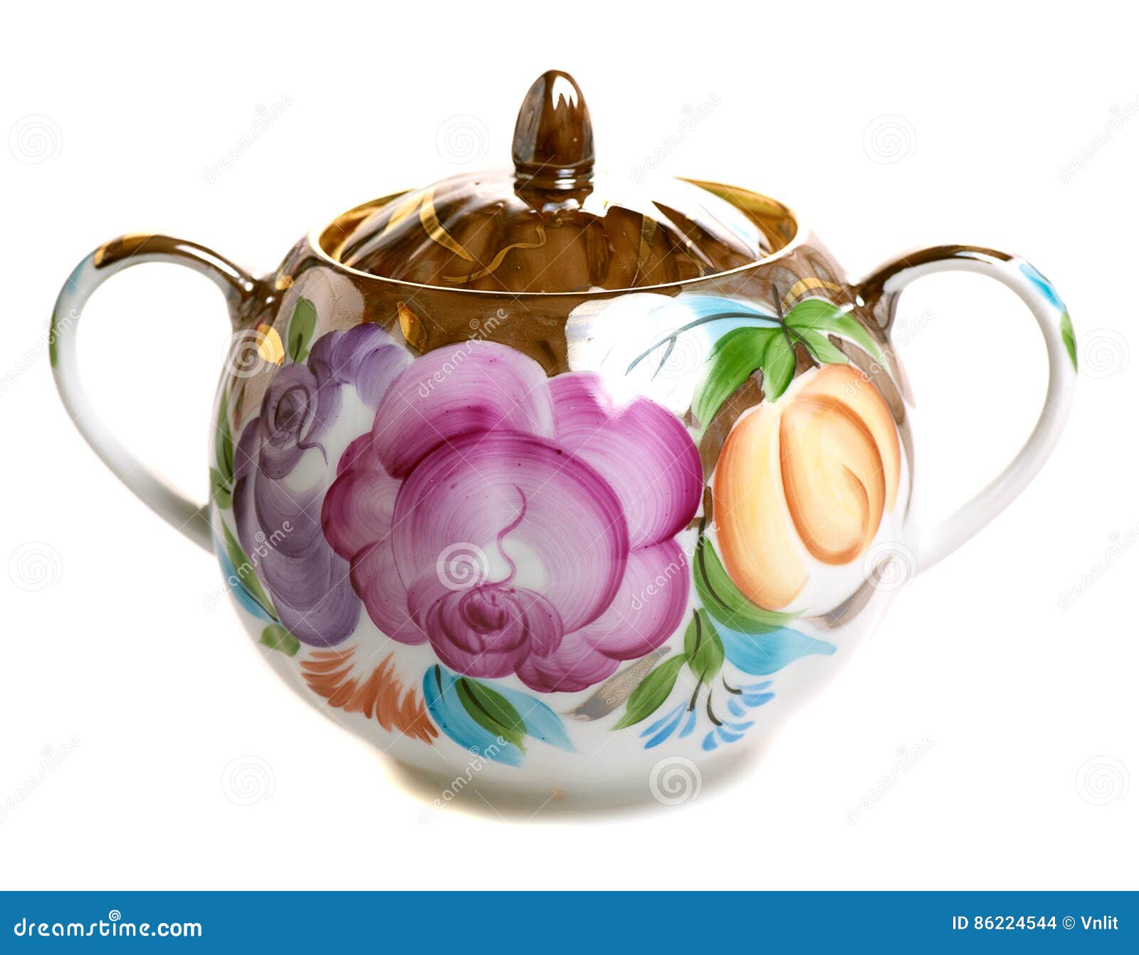 Floral pattern sugar bowl stock photo. Image of decorative 86224544