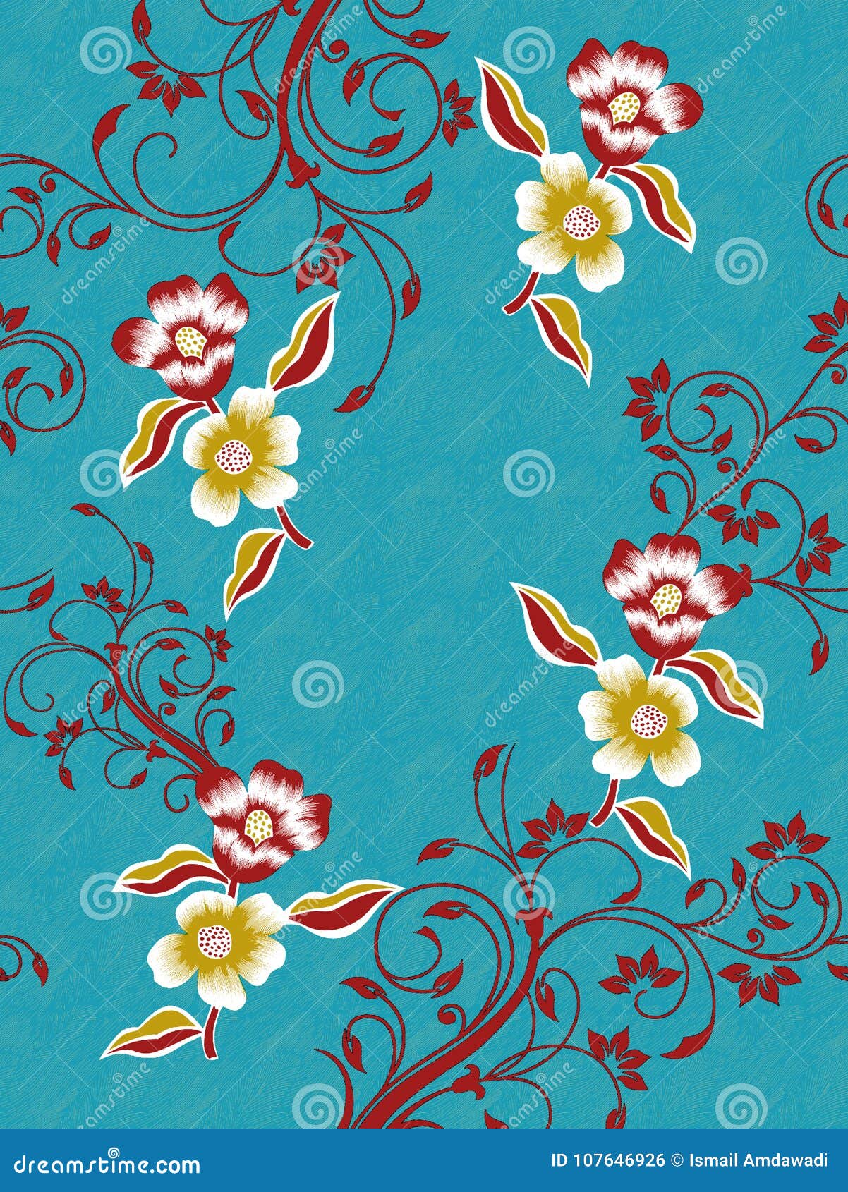 Floral print design stock illustration. Illustration of textile 107646926