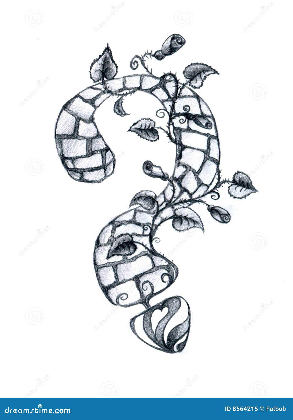 Floral Question Mark stock illustration. Illustration of dilemma 8564215